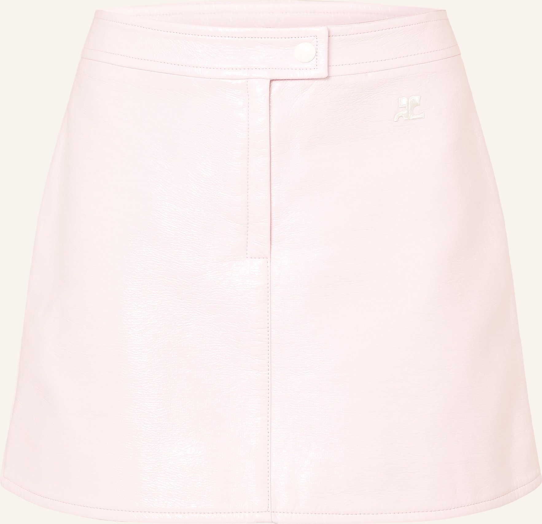 Courrèges Rock In Lederoptik rosa