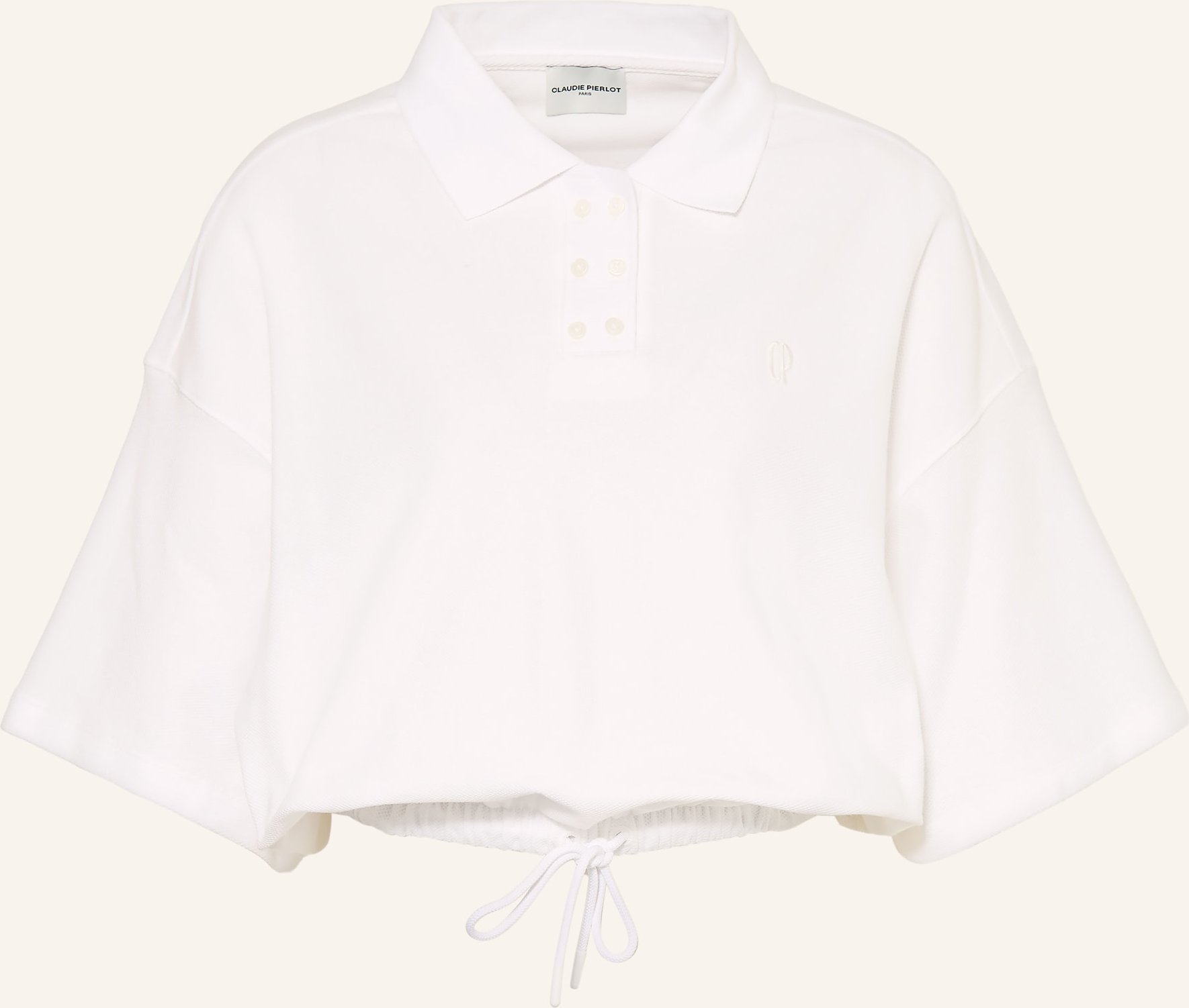 Thumbnail - Claudie Pierlot Piqué-Poloshirt weiss