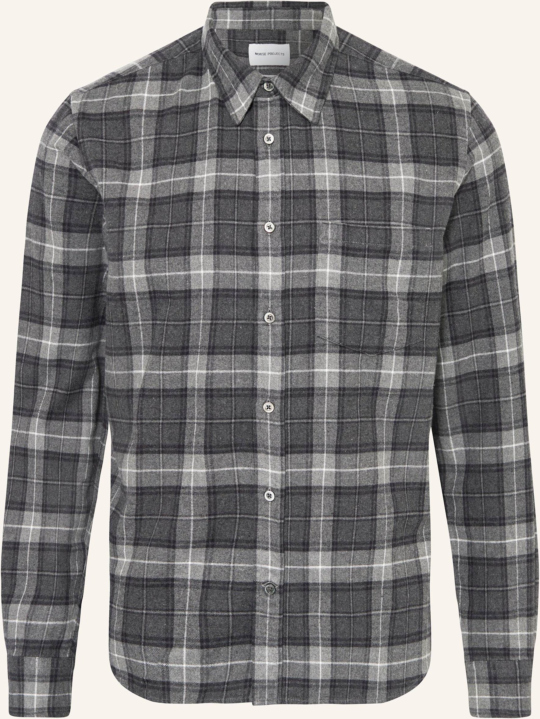 Thumbnail - Norse Projects Flanellhemd Osvald Comfort Fit grau