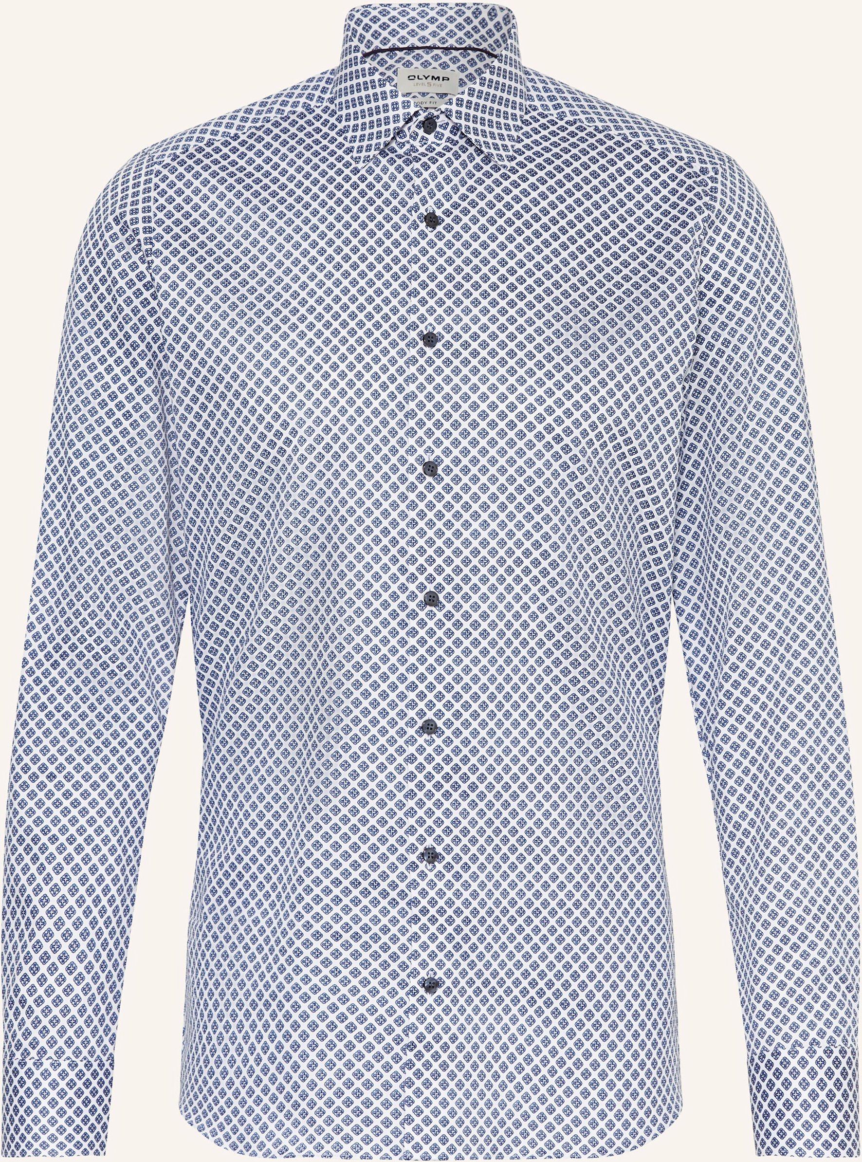 Olymp Hemd Level Five Body Fit Mit Extralangem Arm blau