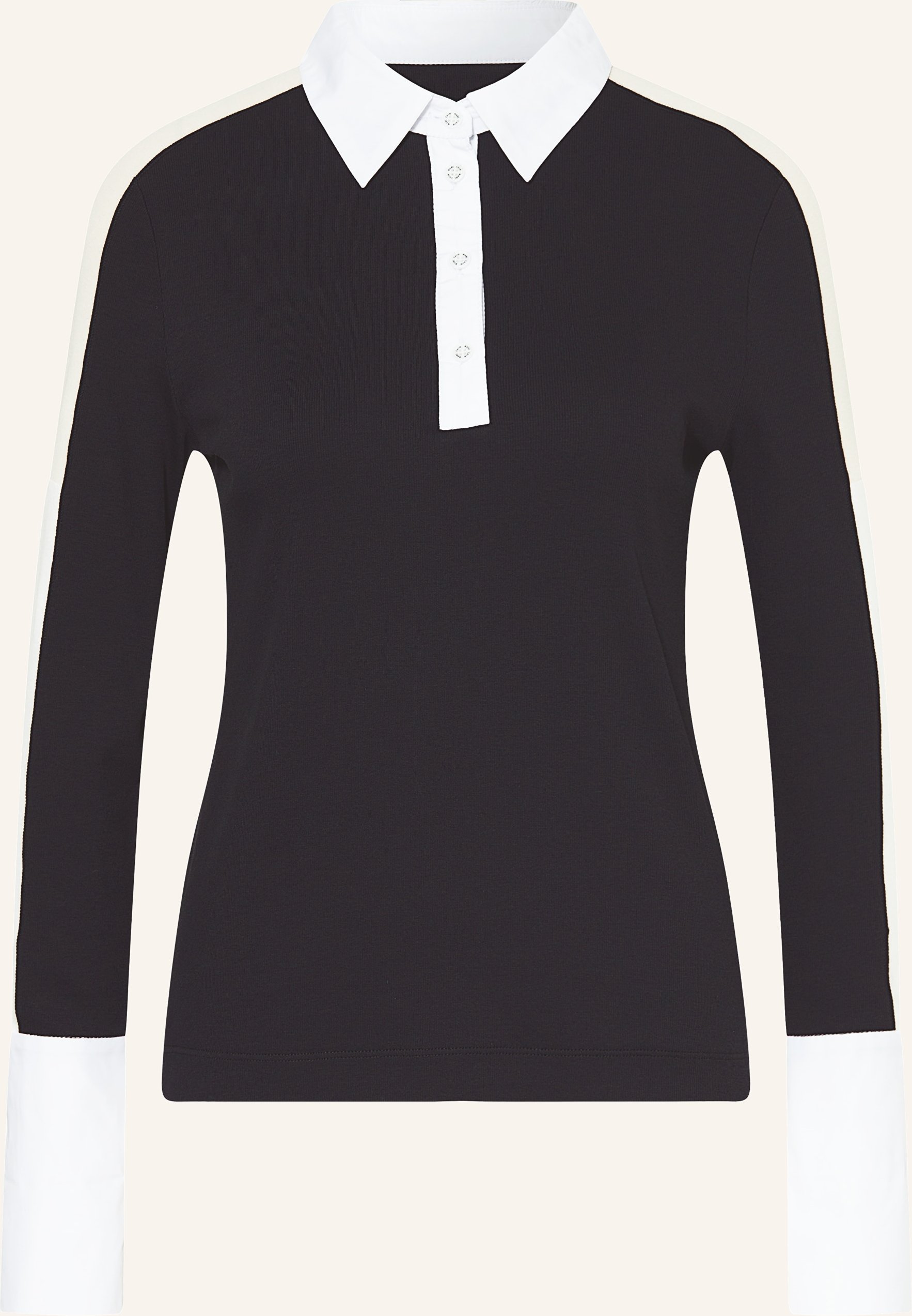 Marc Cain Poloshirt Im Materialmix blau