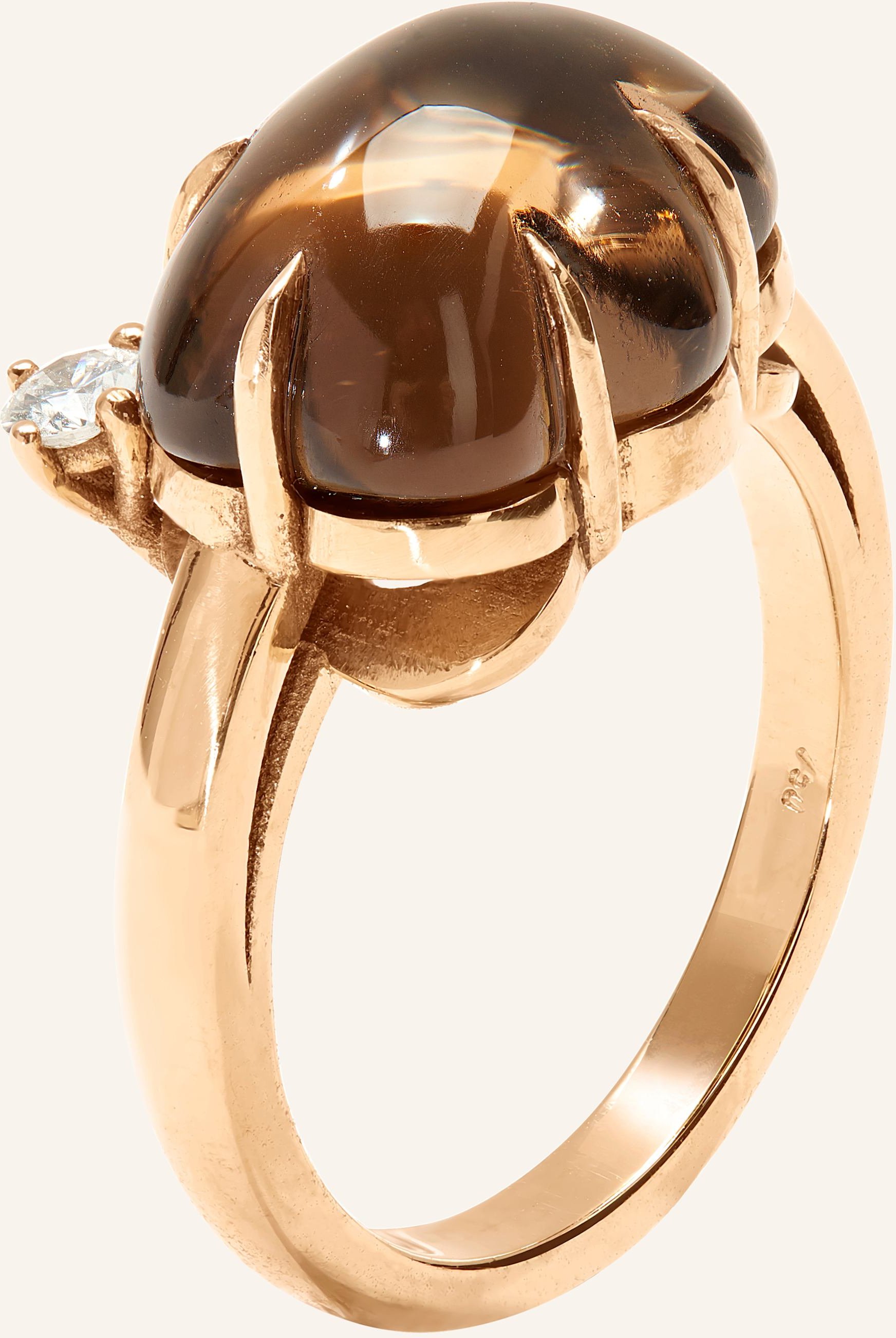 Vieri Ring Wolke Rauchquarz Brillant rosegold