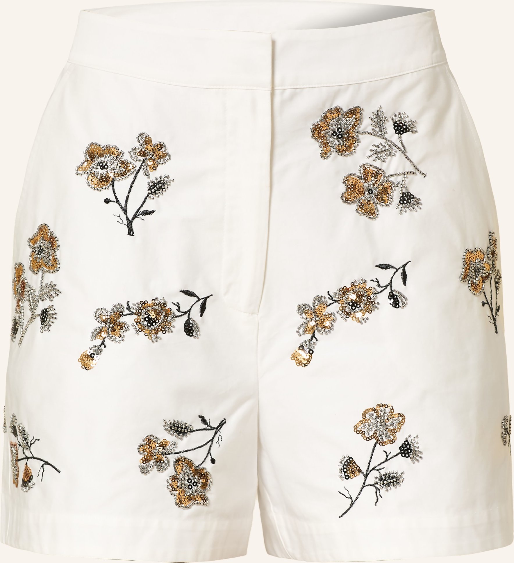 Claudie Pierlot Shorts Mit Pailletten Und Schmuckperlen weiss