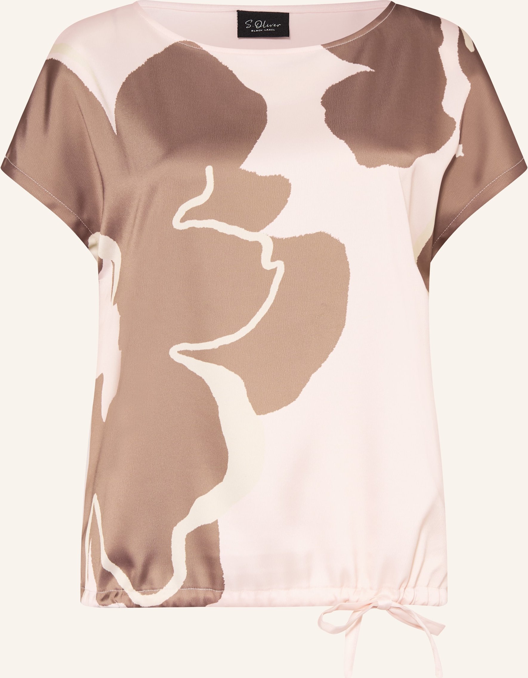 S.Oliver Black Label T-Shirt Im Materialmix rosa