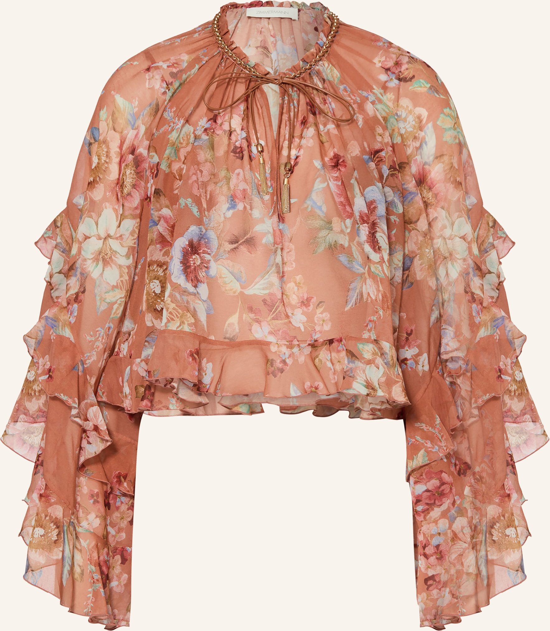 Zimmermann Blusenshirt Awaken Mit Volants braun