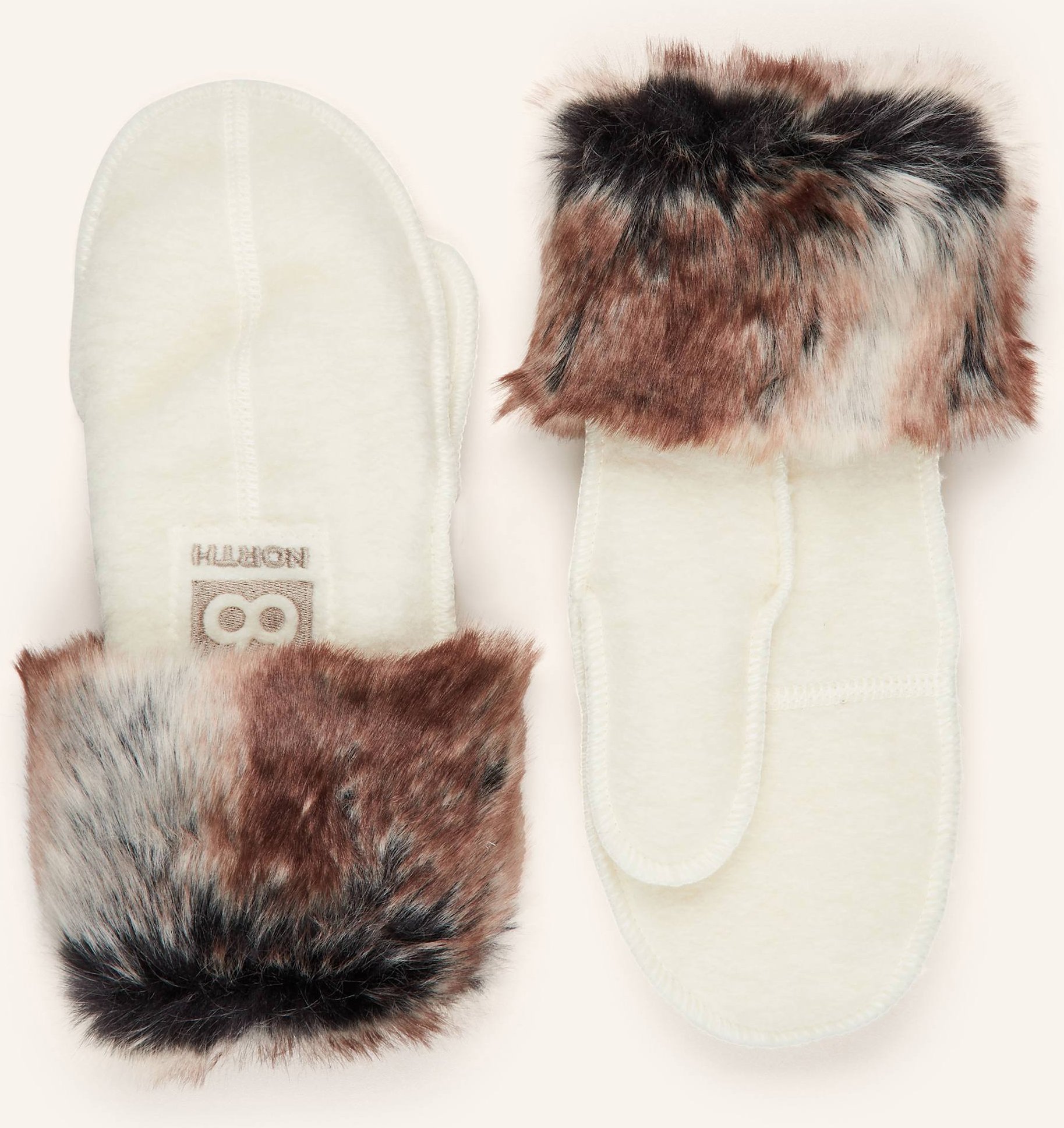 66°North Multisport-Handschuhe Kaldi Arctic Mittens Mit Kunstpelz beige