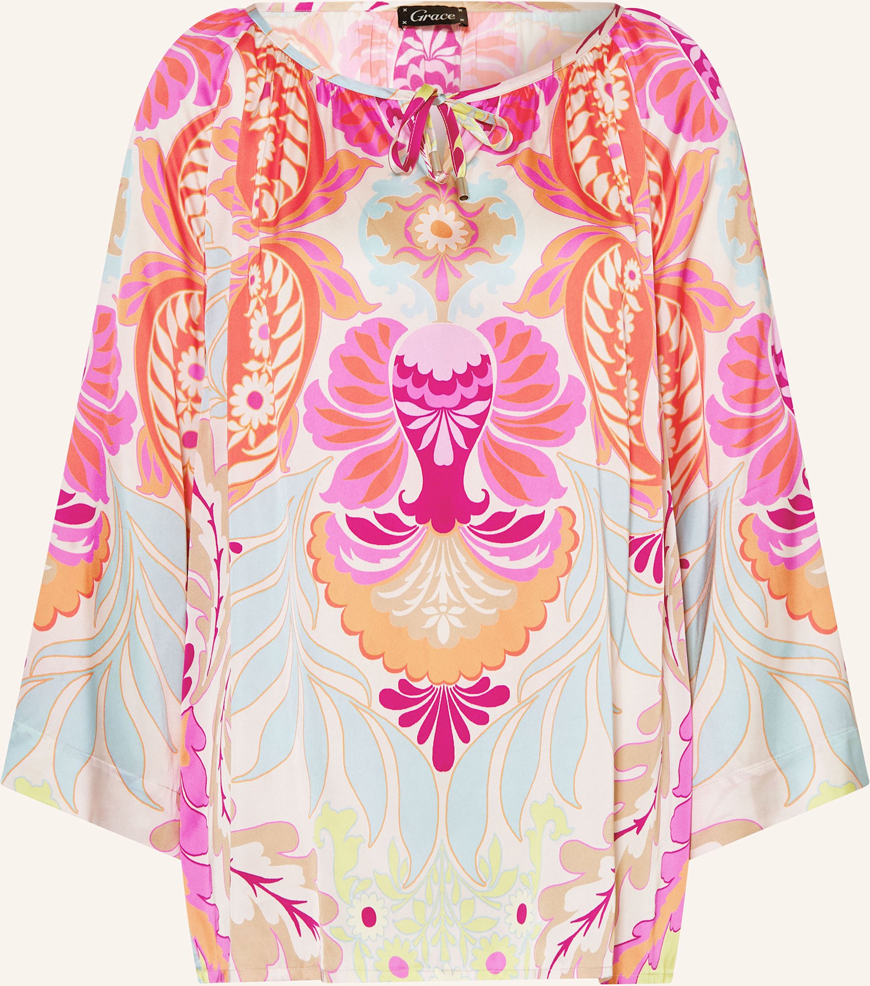 Grace Blusenshirt Aus Satin Mit 3/4-Arm lila