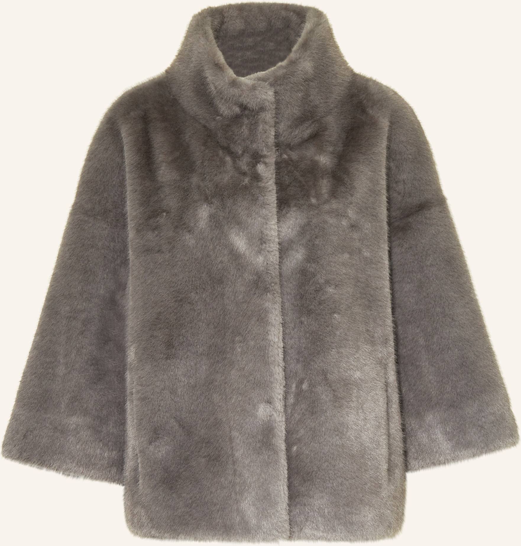 Juvia Kunstpelz-Jacke Fedora grau