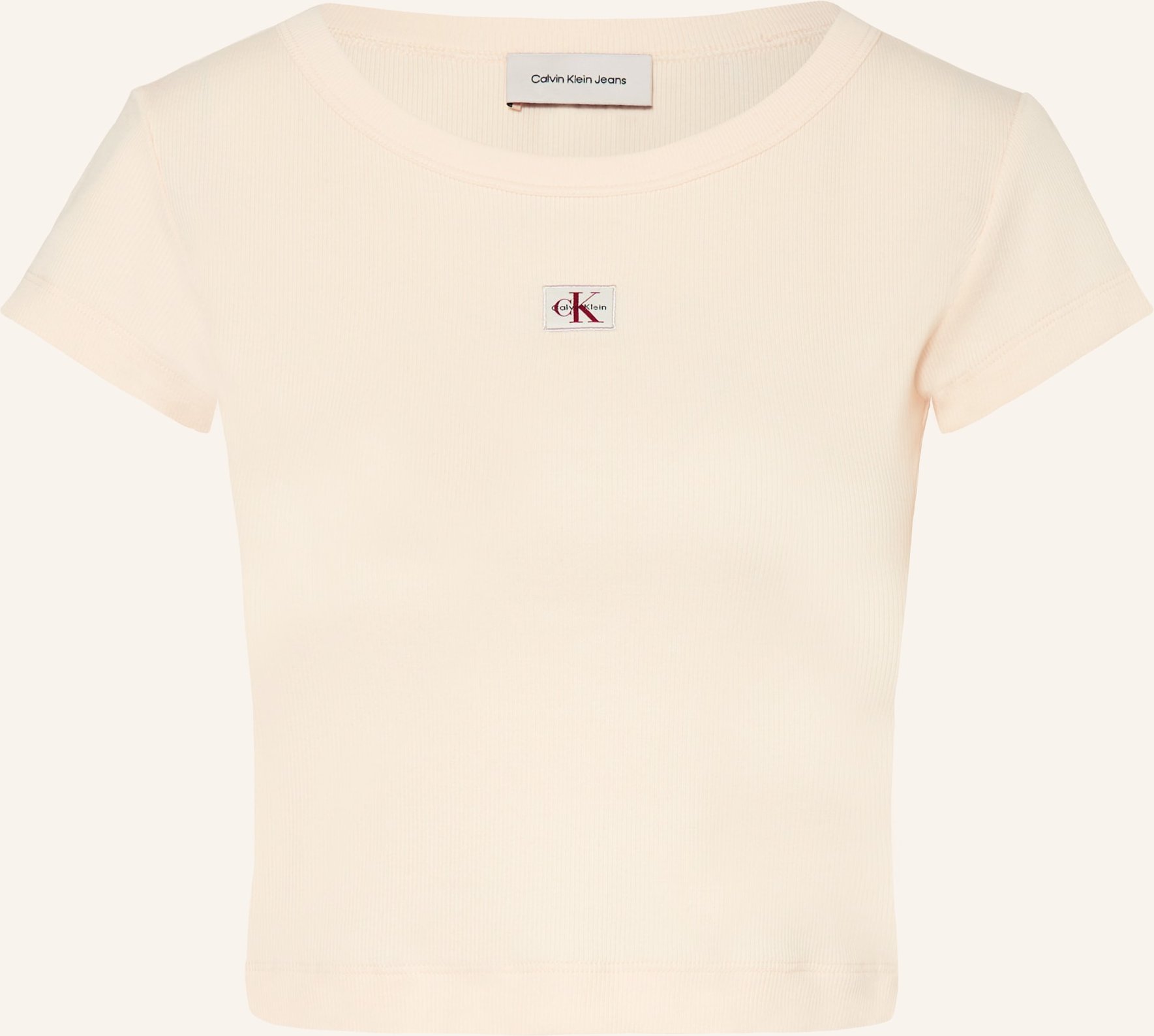 Calvin Klein Jeans Cropped-Shirt weiss