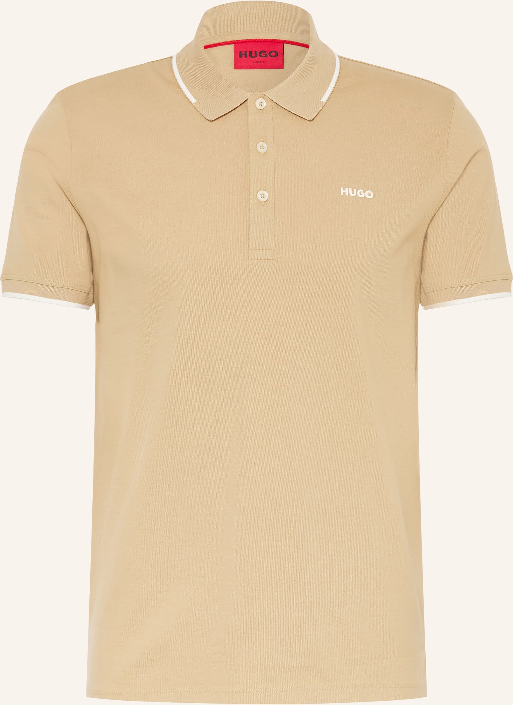 Hugo Jersey-Poloshirt Dinoso Slim Fit beige