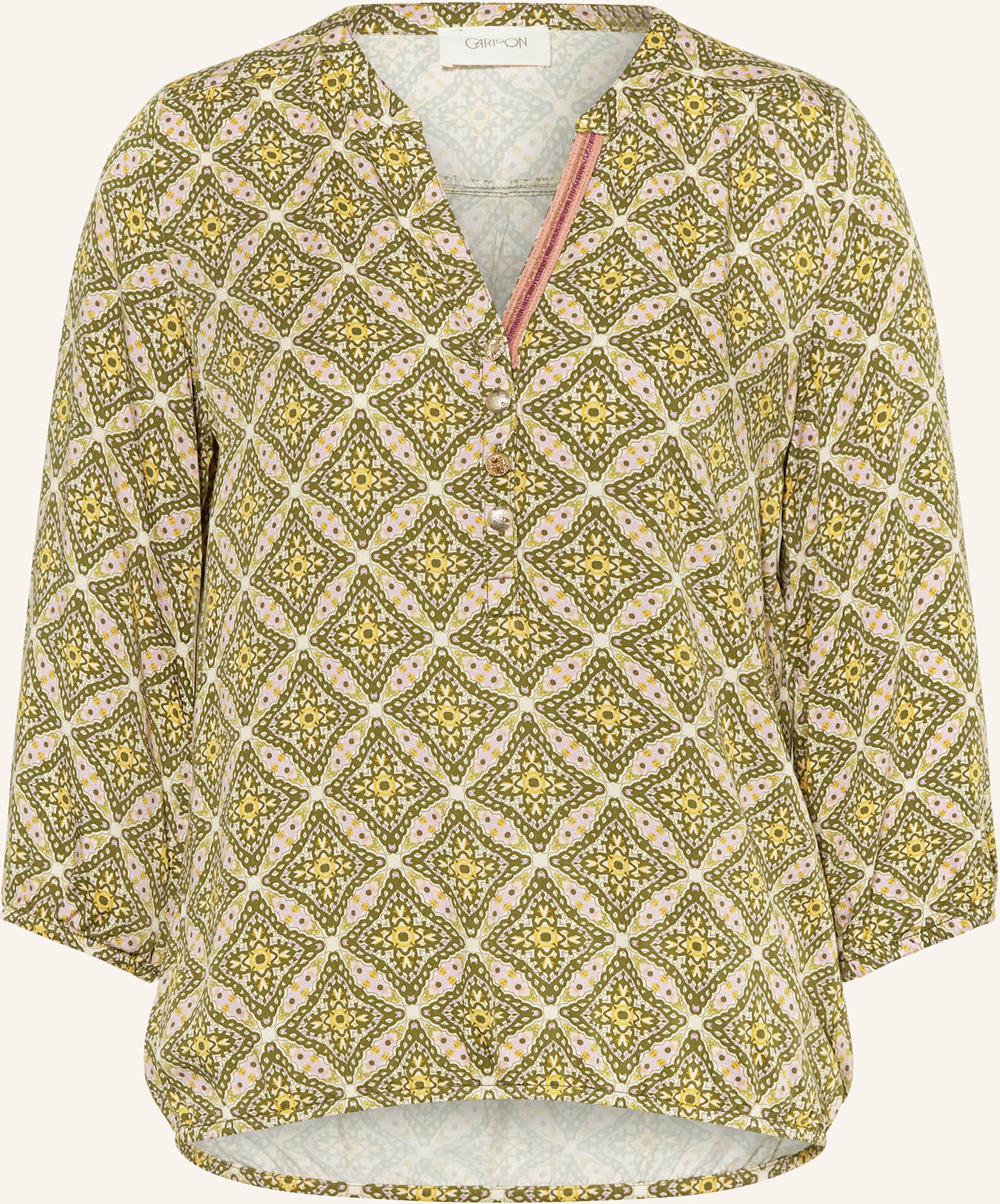 Cartoon Blusenshirt Mit 3/4-Arm gruen