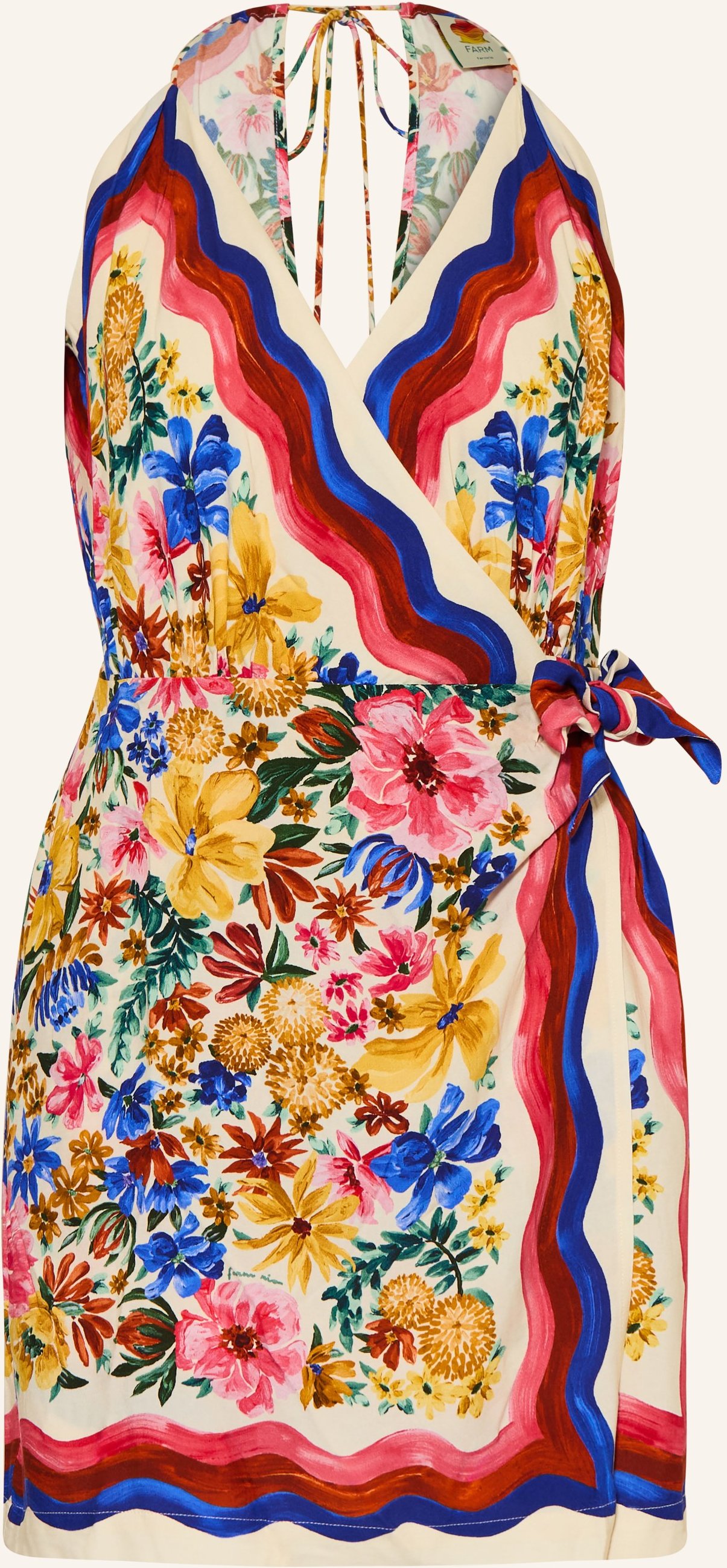 Farm Rio Strandkleid Floraline Mit Schmuckperlen rosa