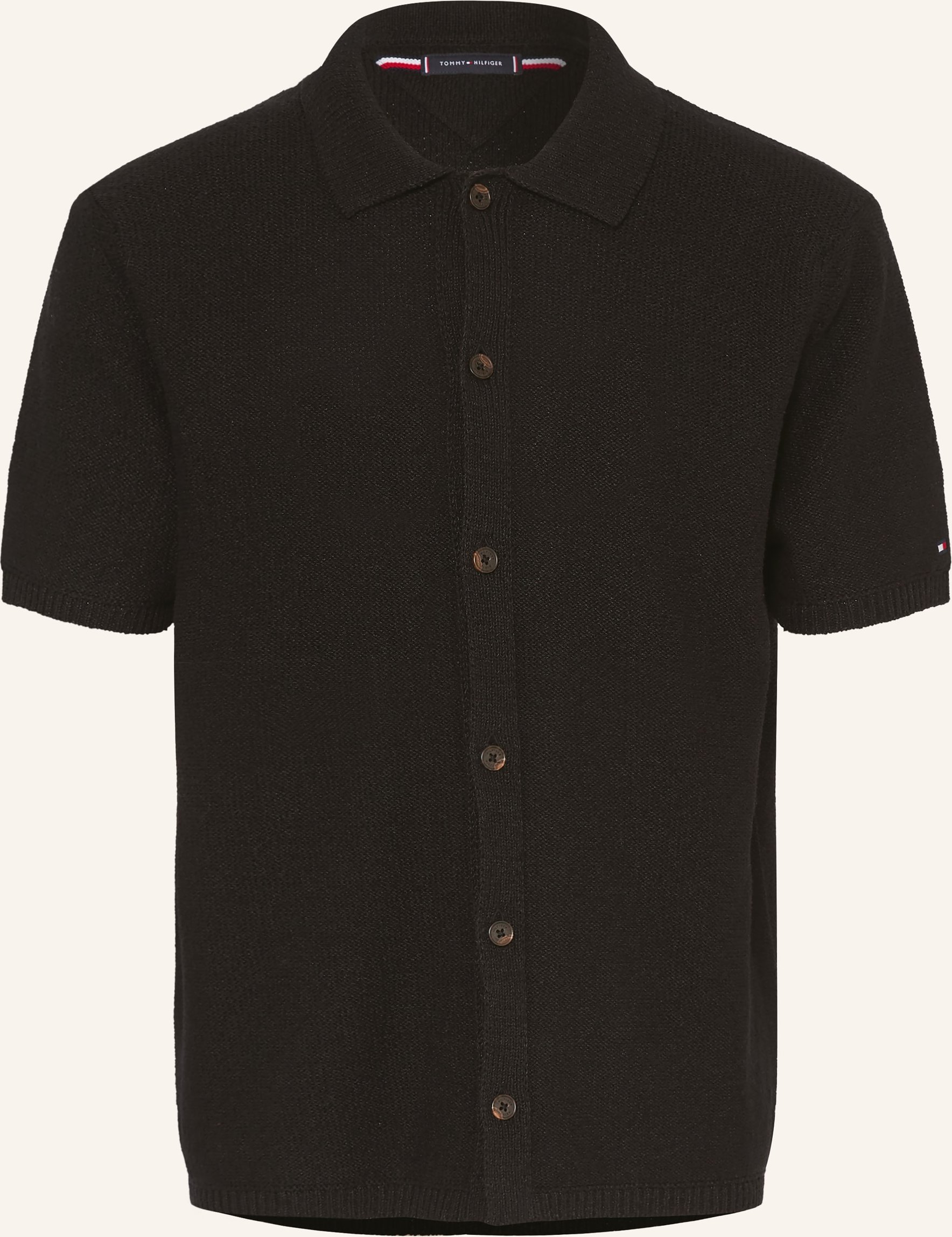 Tommy Hilfiger Kurzarm-Hemd Comfort Fit schwarz