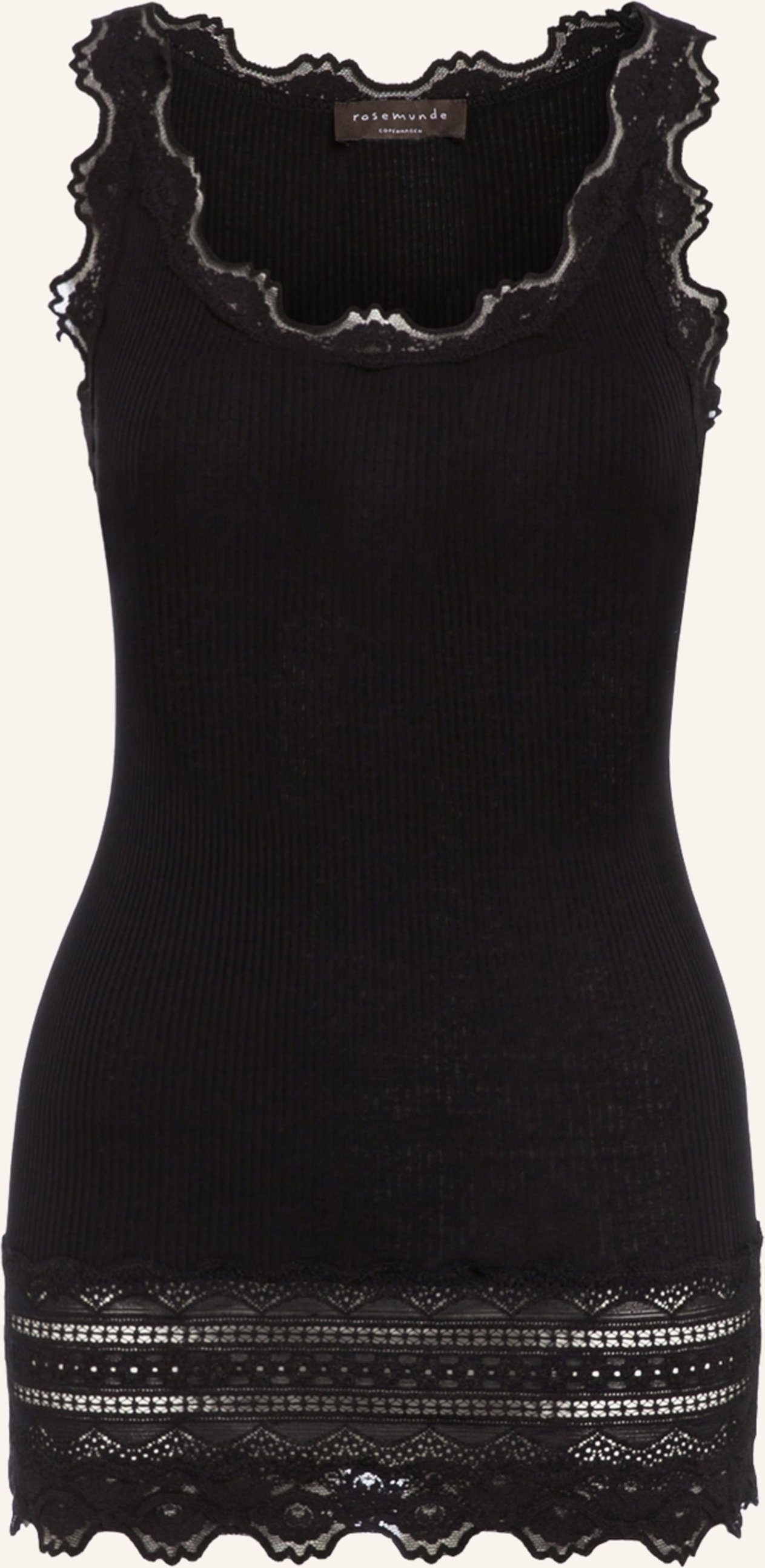 Rosemunde Seidentop Benita Mit Spitze schwarz