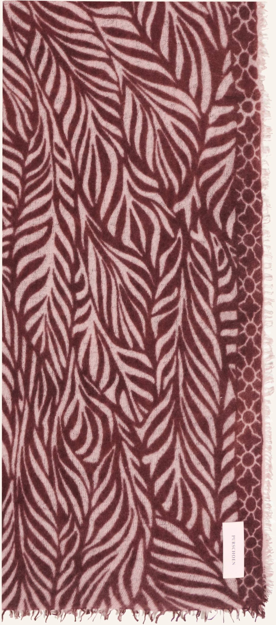 Purschoen Cashmere-Schal Leafgarden rot