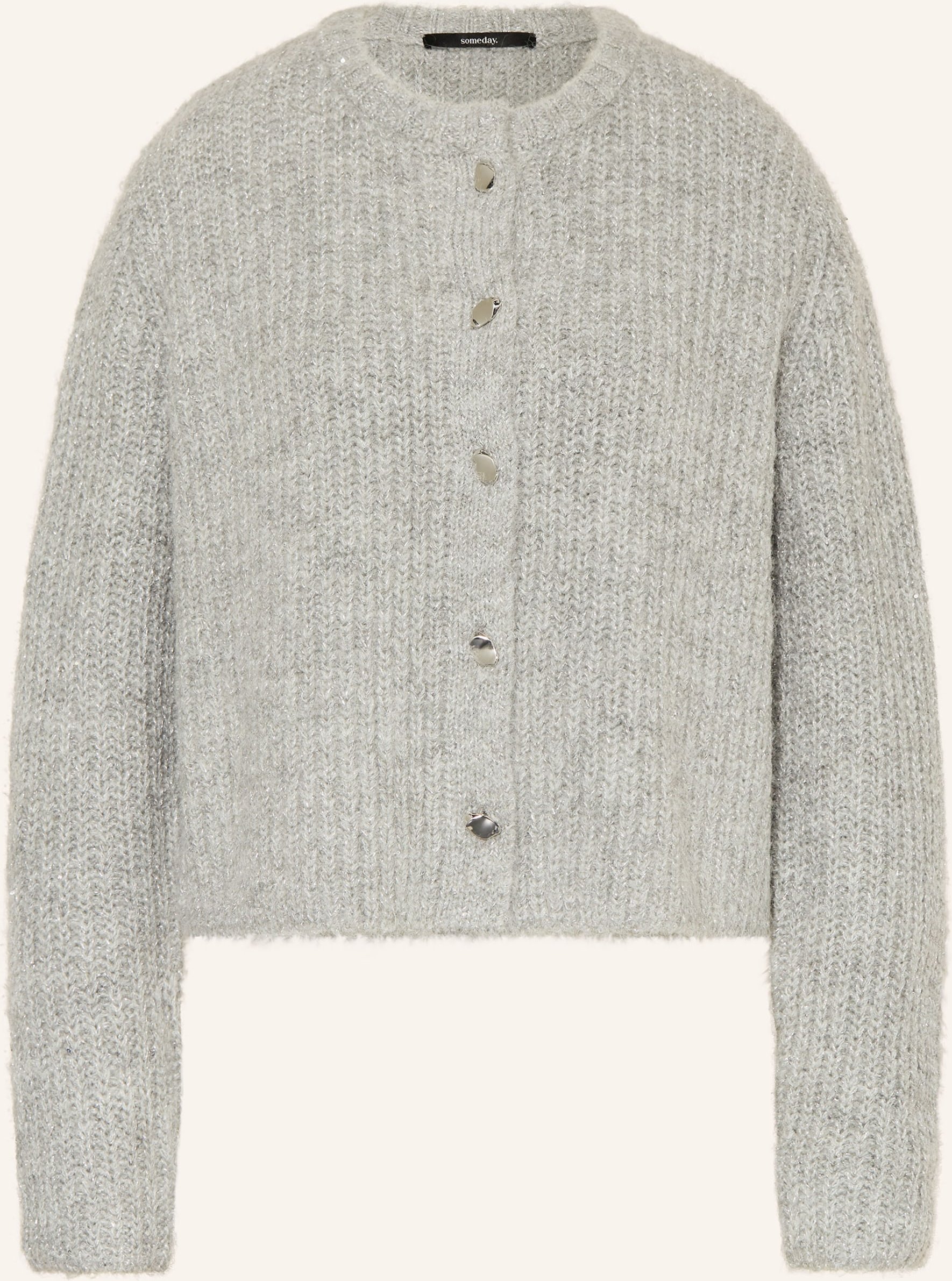Someday Strickjacke Tiah Mit Glitzergarn grau