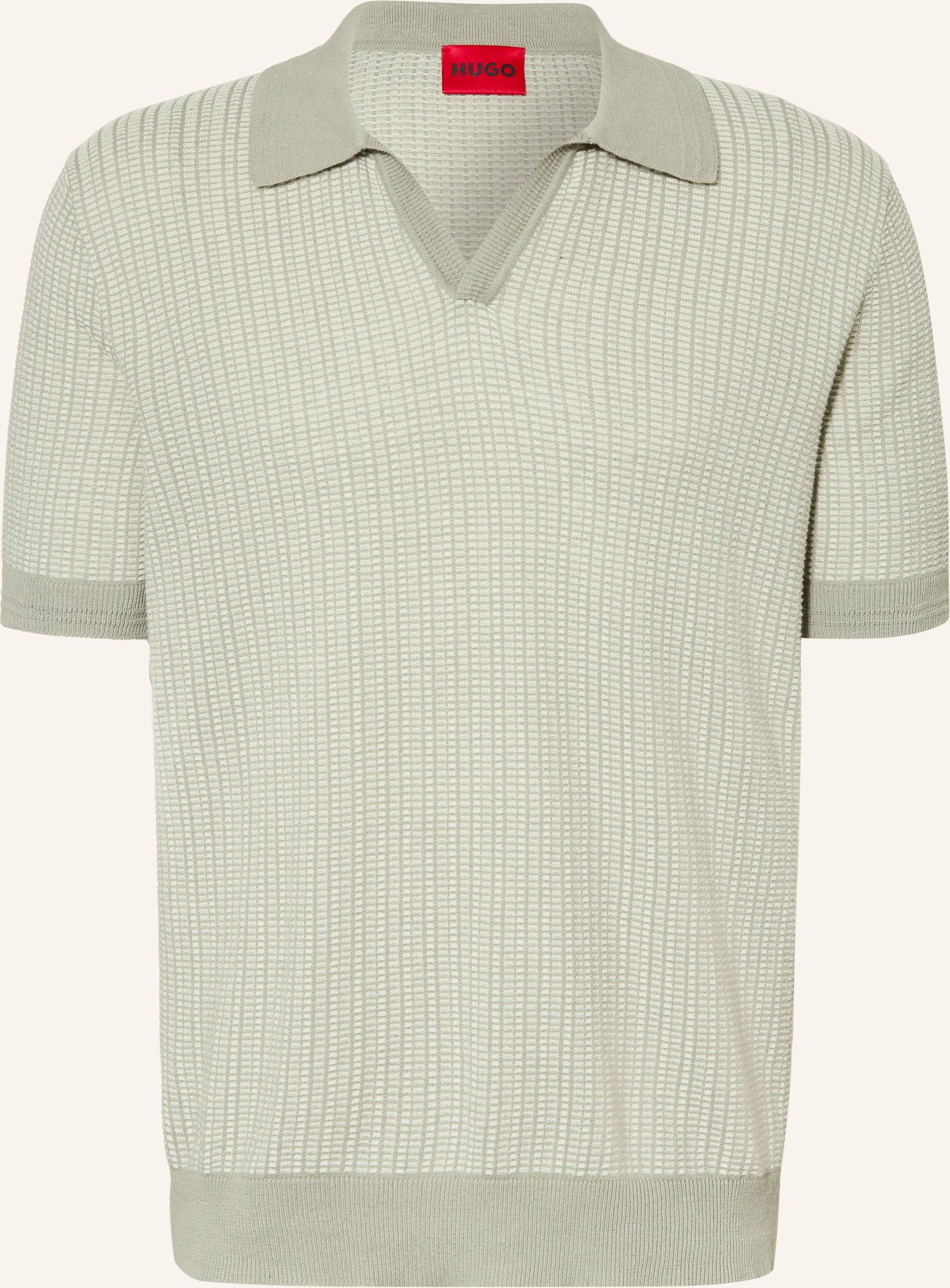 Hugo Strick-Poloshirt Seeroy gruen