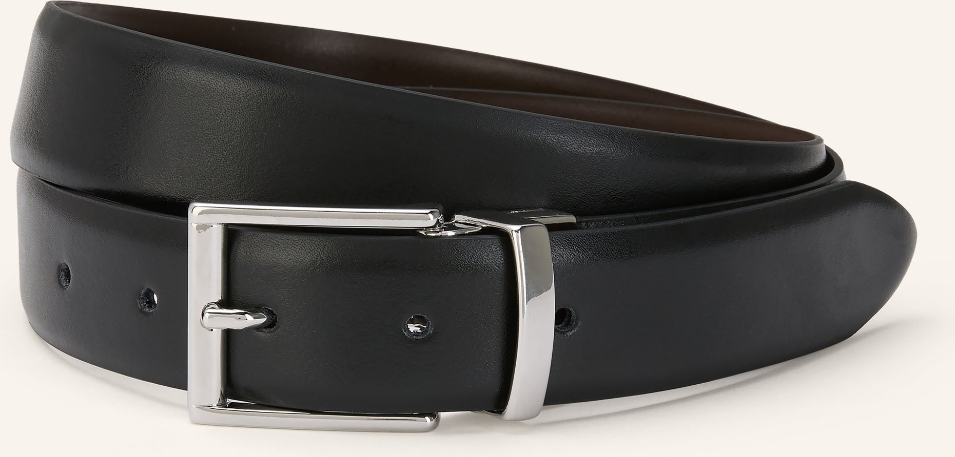 Reiss Ledergürtel Zum Wenden schwarz