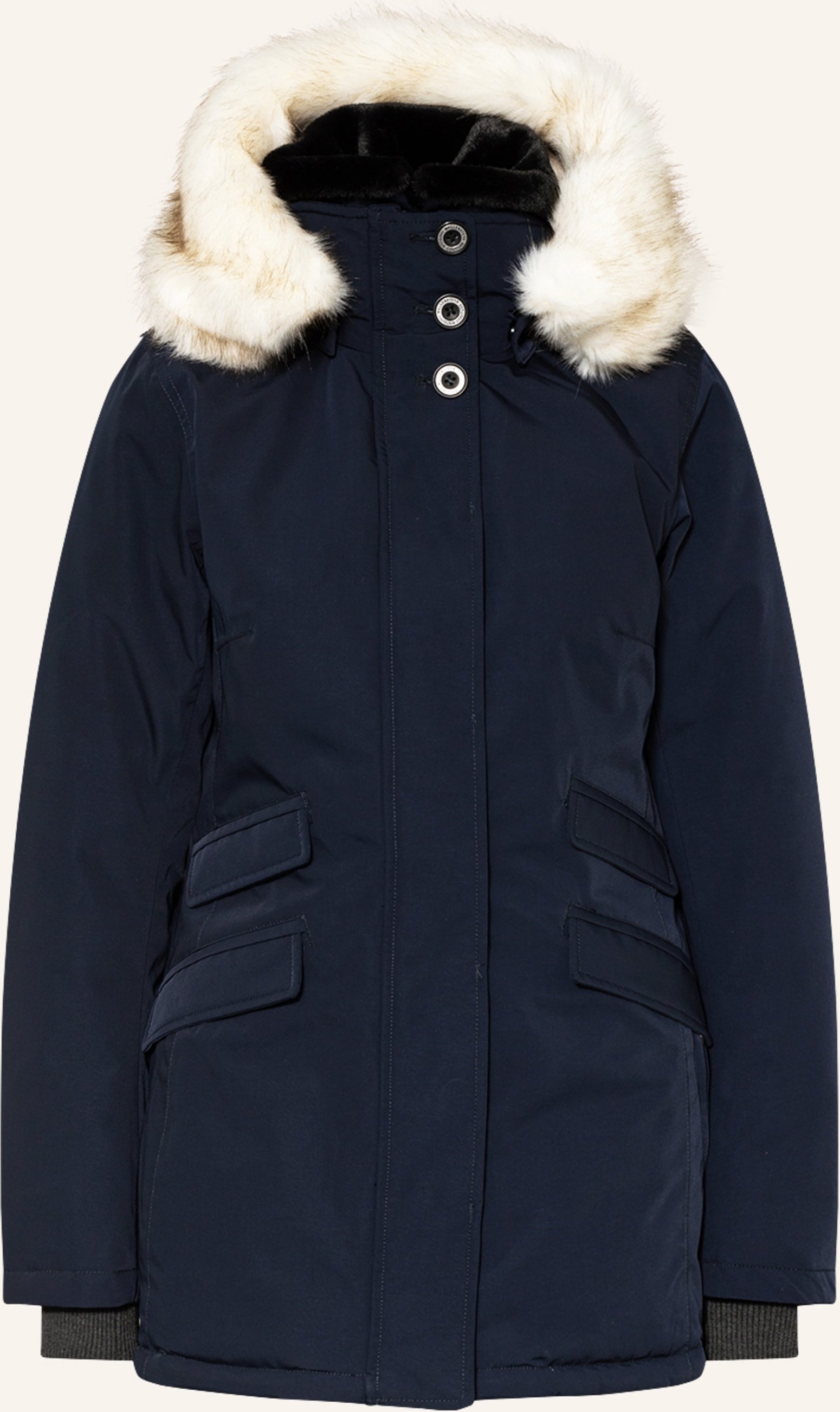 Wellensteyn Jacke Enterprise Mit Abnehmbarem Kunstfell blau