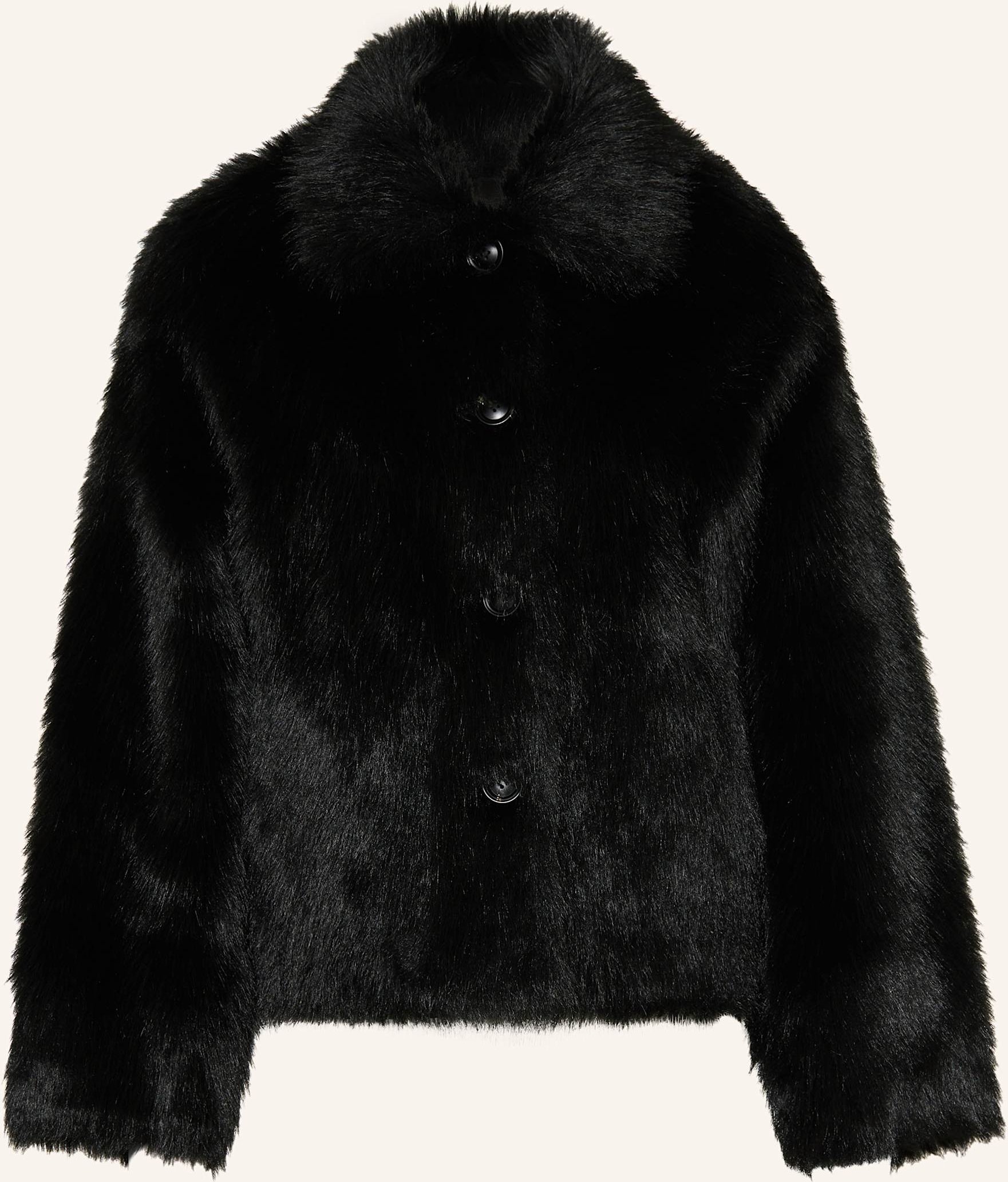 Mrs & Hugs Kunstpelz-Jacke schwarz