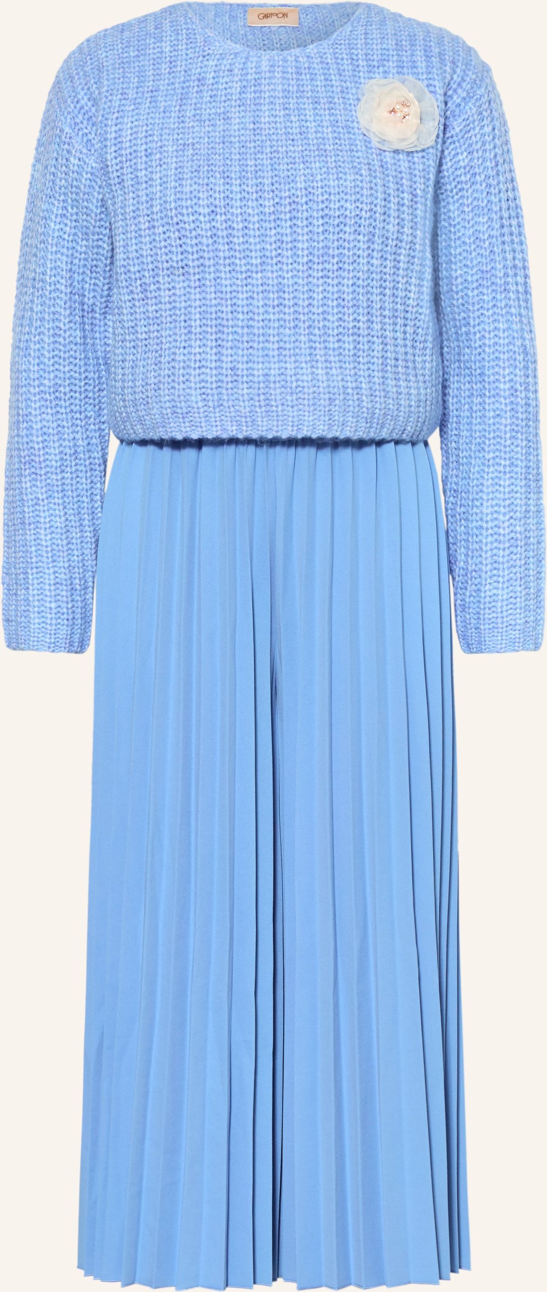 Cartoon Set: Jumpsuit Und Pullover blau