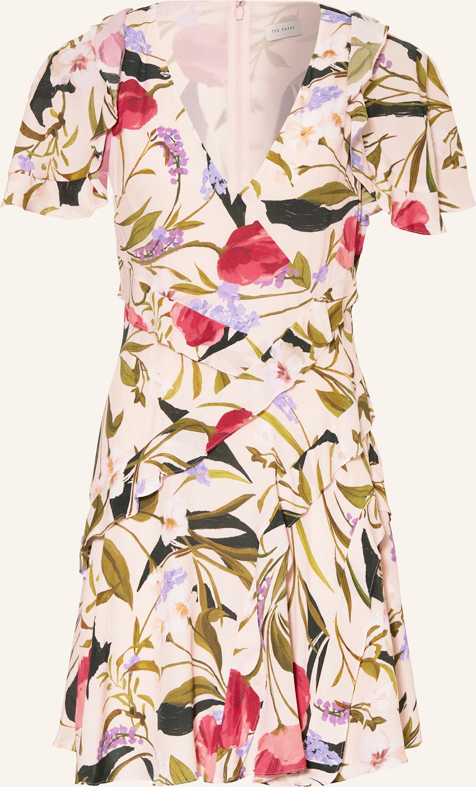 Ted Baker Kleid Issiia Mit Volants rosa