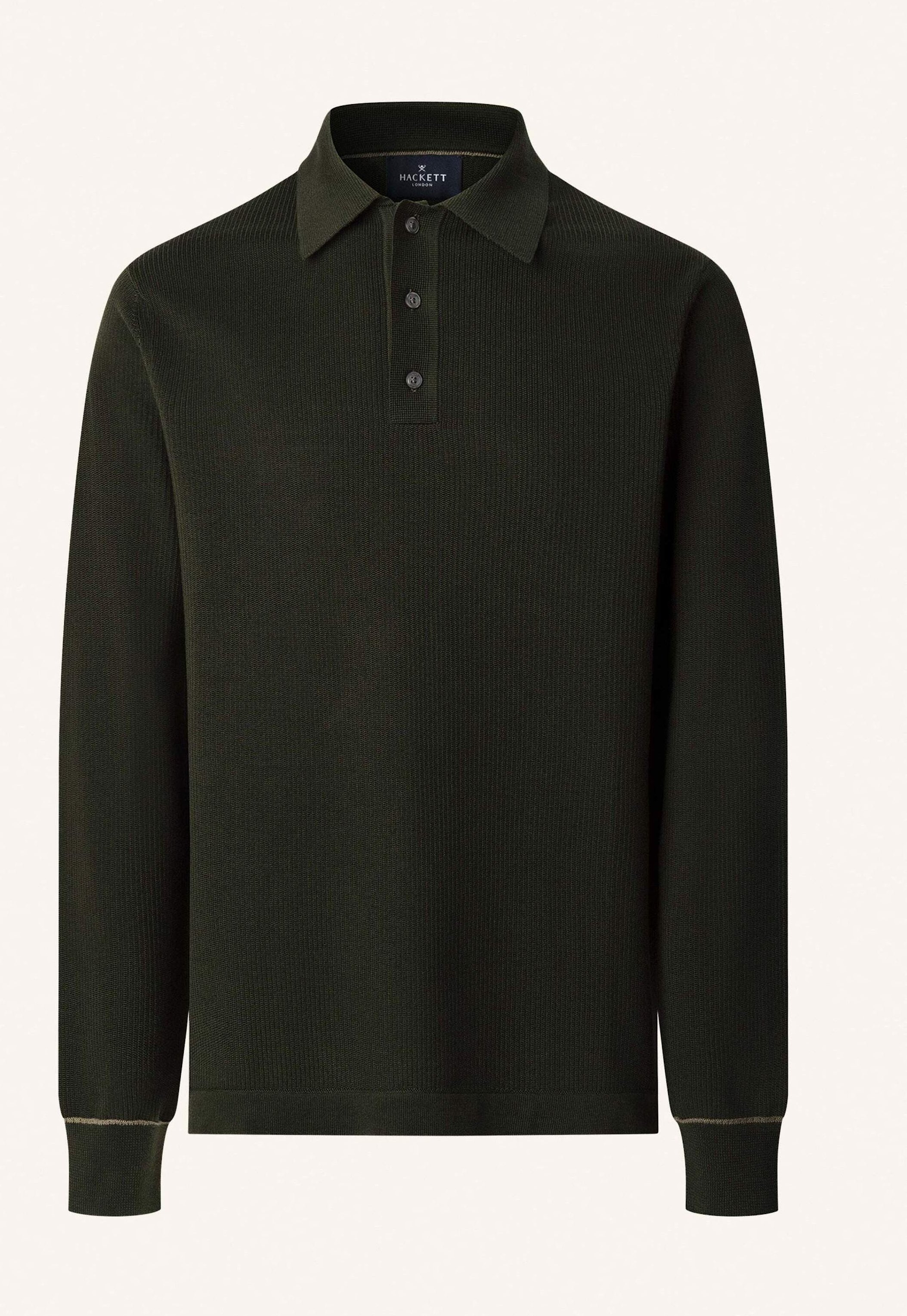 Hackett London Poloshirt Textured Knit Ls Polo gruen