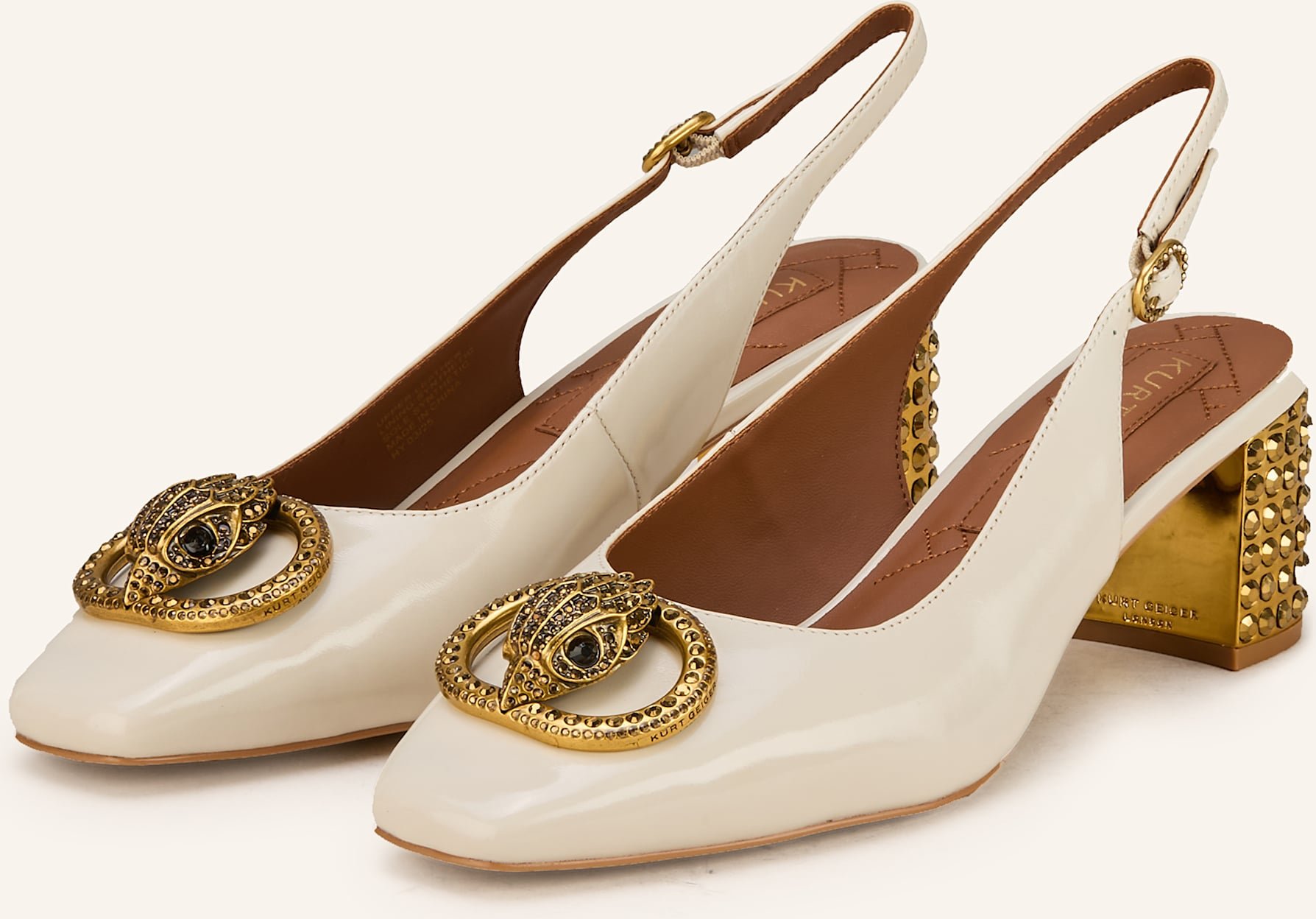 Kurt Geiger Slingpumps Mit Schmucksteinen weiss