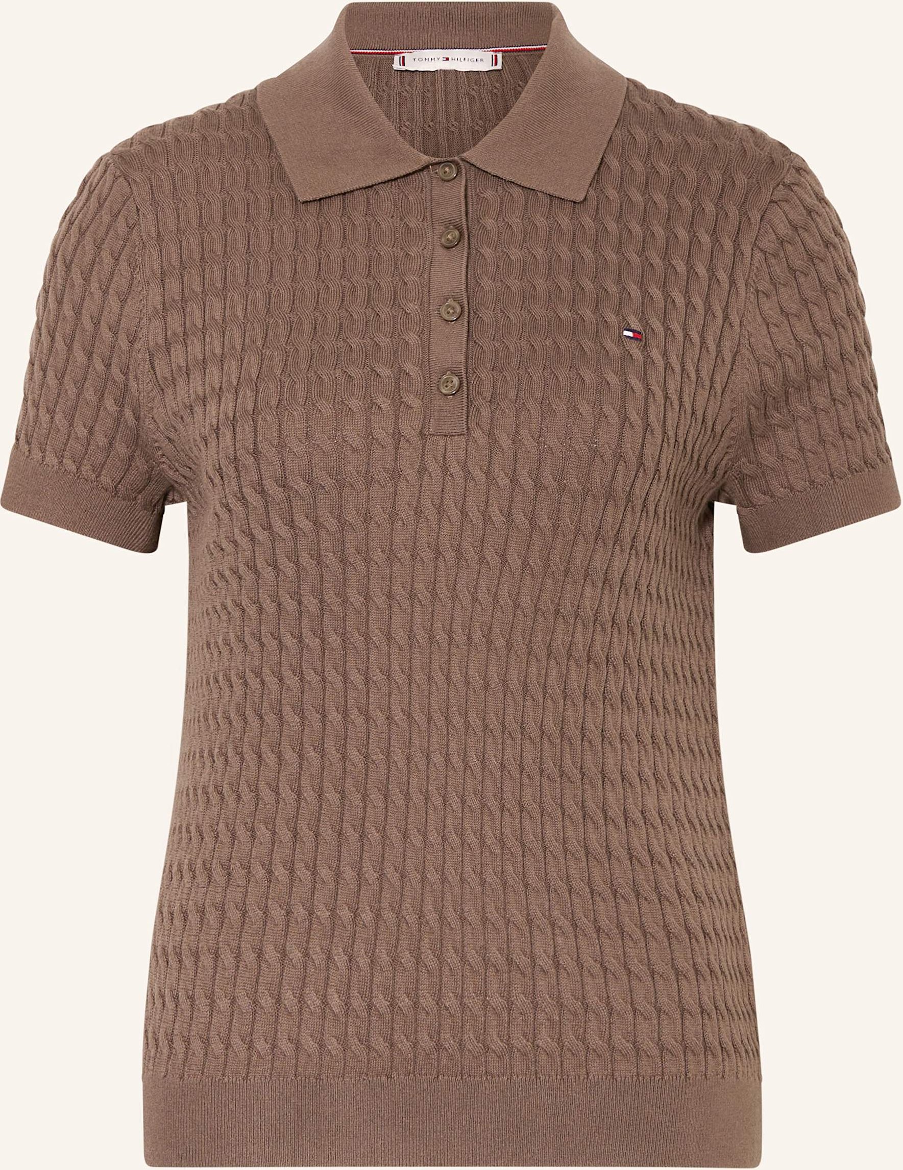 Tommy Hilfiger Strick-Poloshirt braun