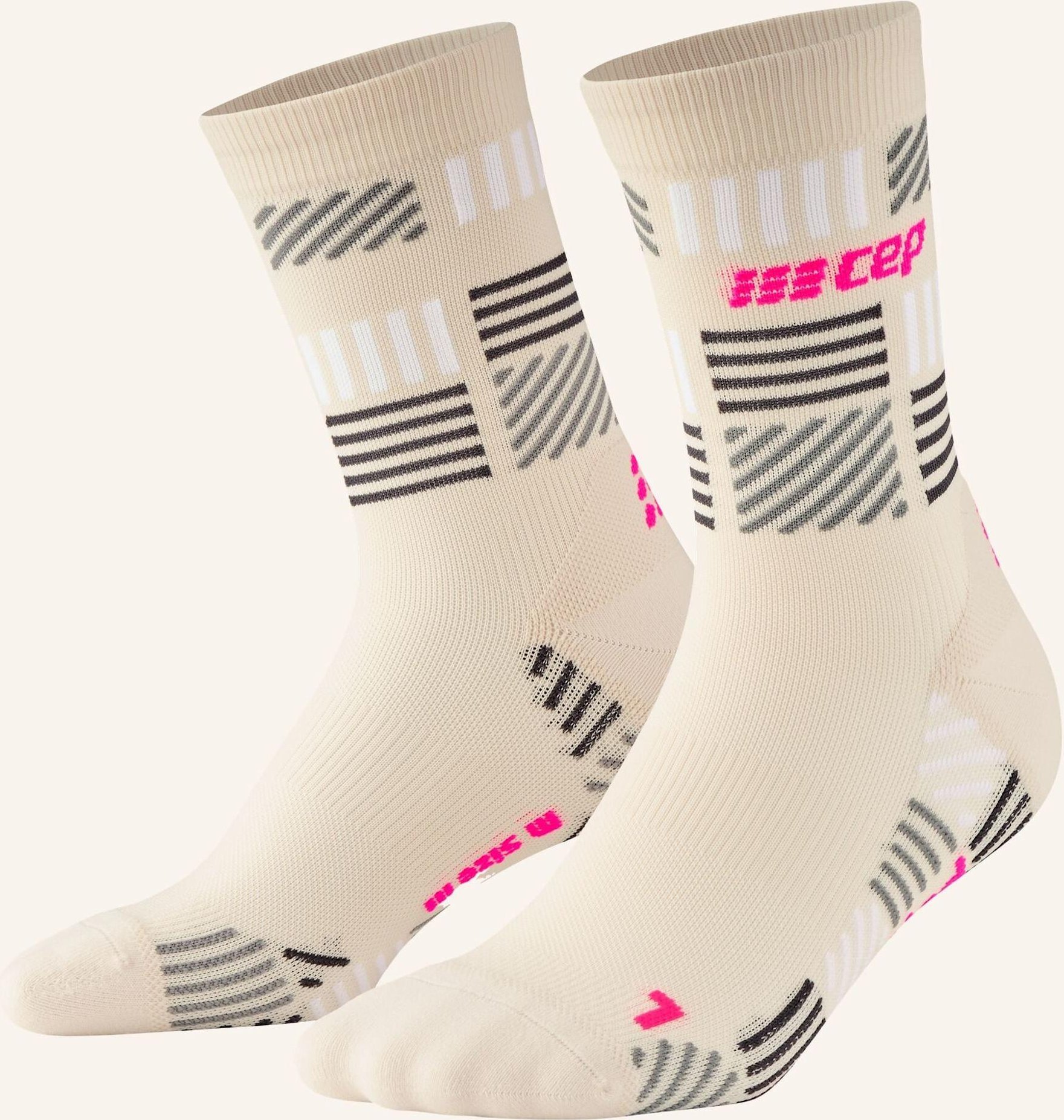 Cep Laufsocken Mid Cut The Run Limited 2024.2 Mit Kompression beige