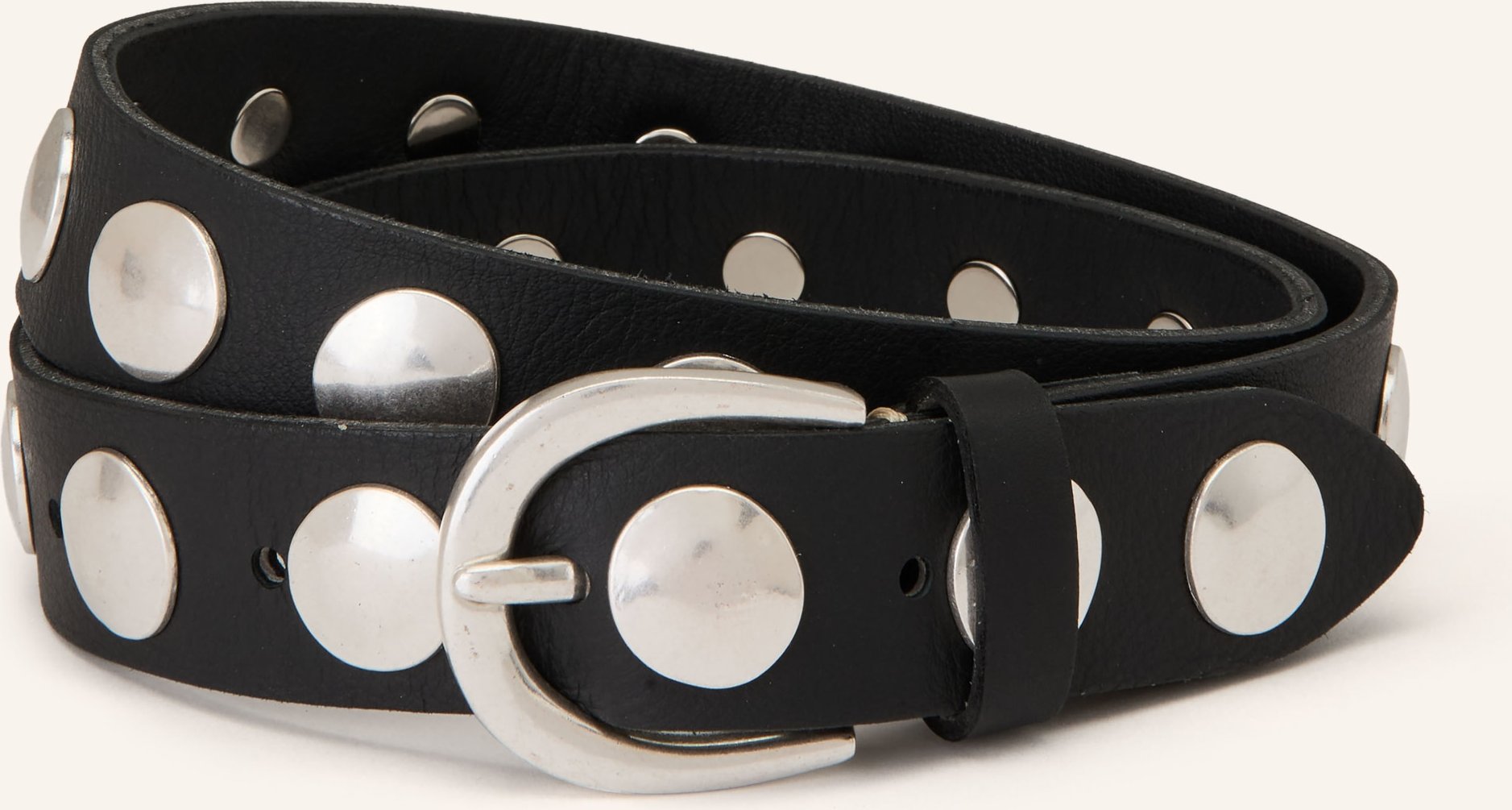 B.Belt Ledergürtel Luna Mit Nieten schwarz