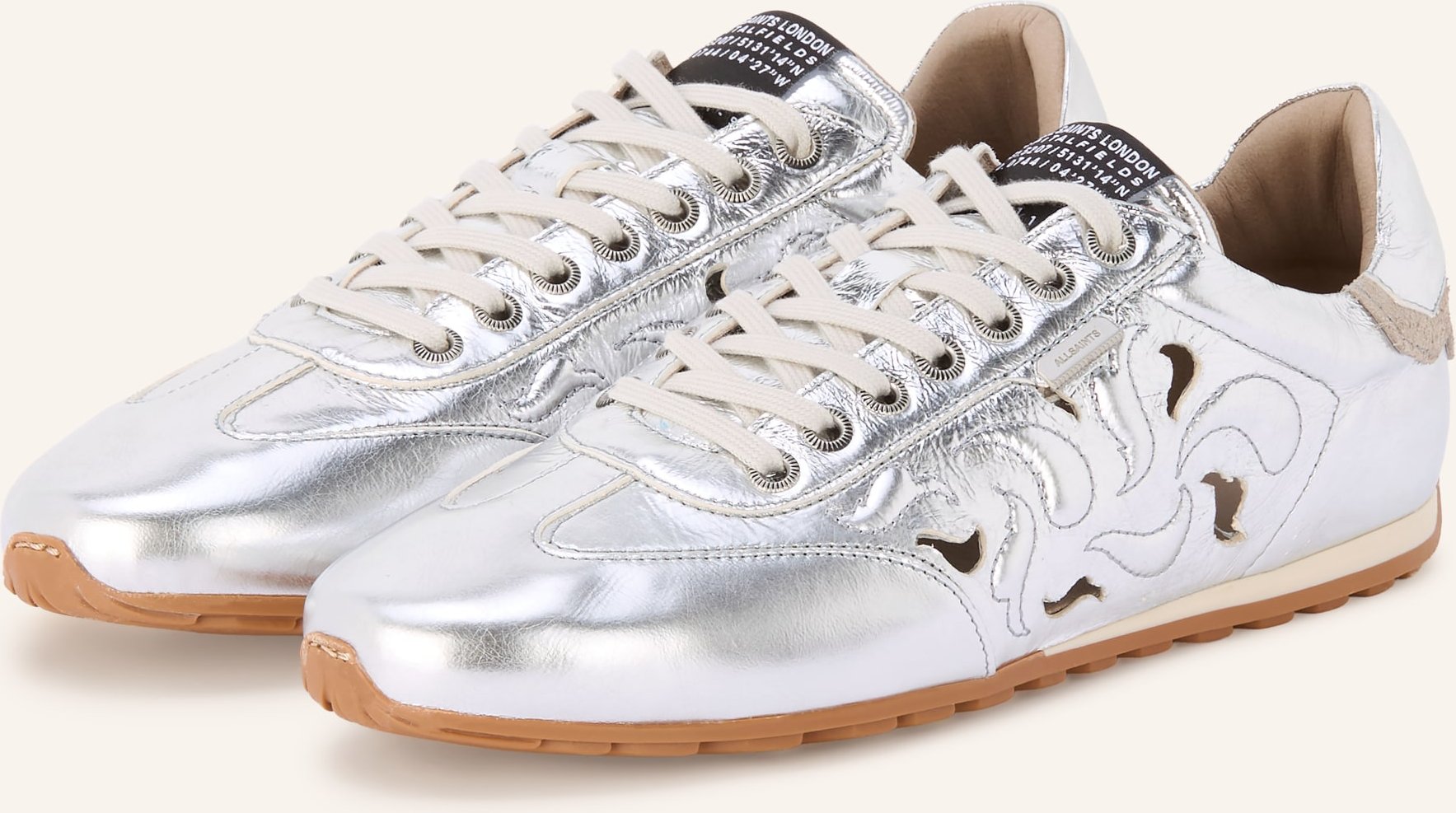 Allsaints Sneaker Liam Mit Cut-Outs silber
