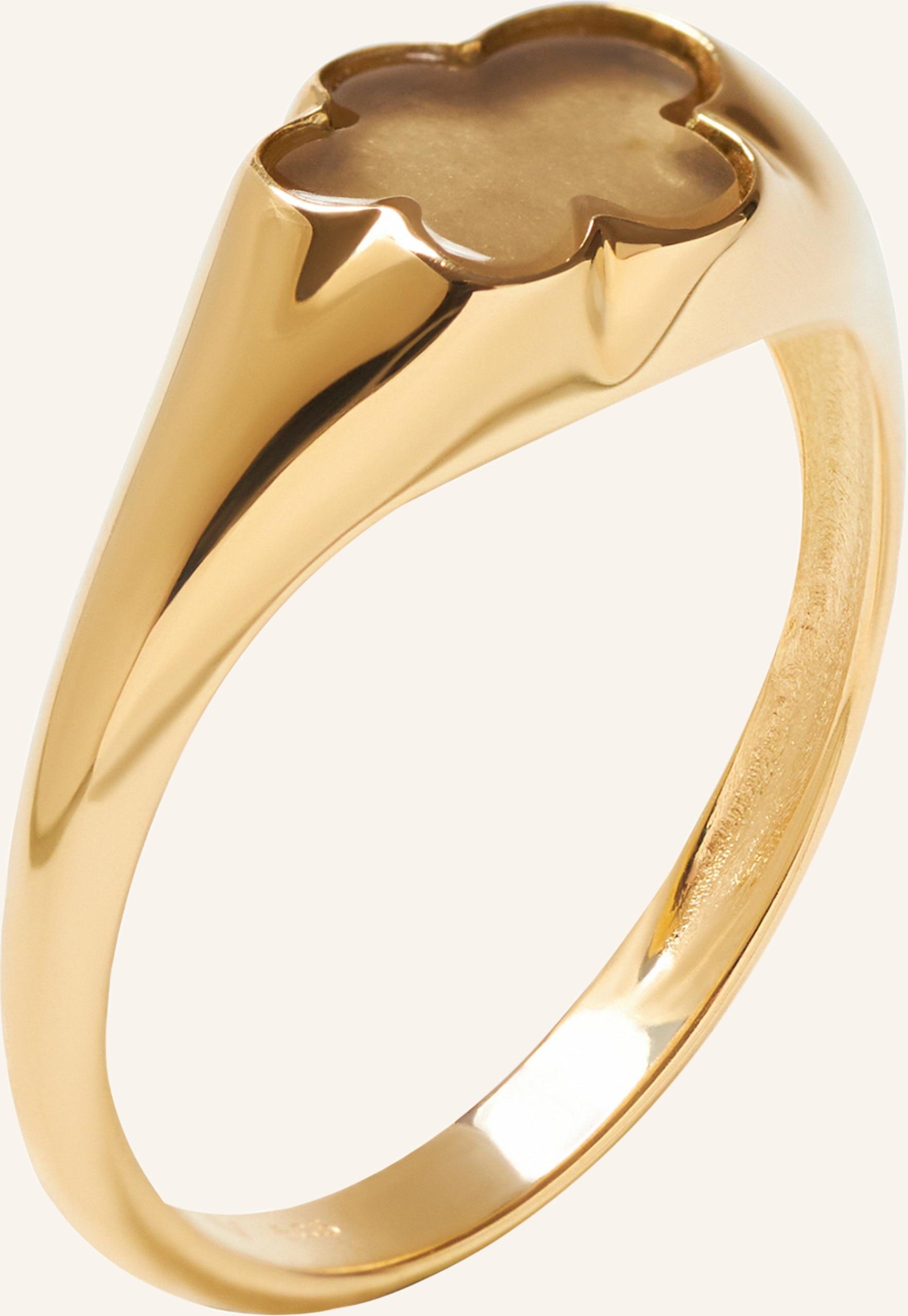 Vieri Ring Wolke Flach Milchquarz gold