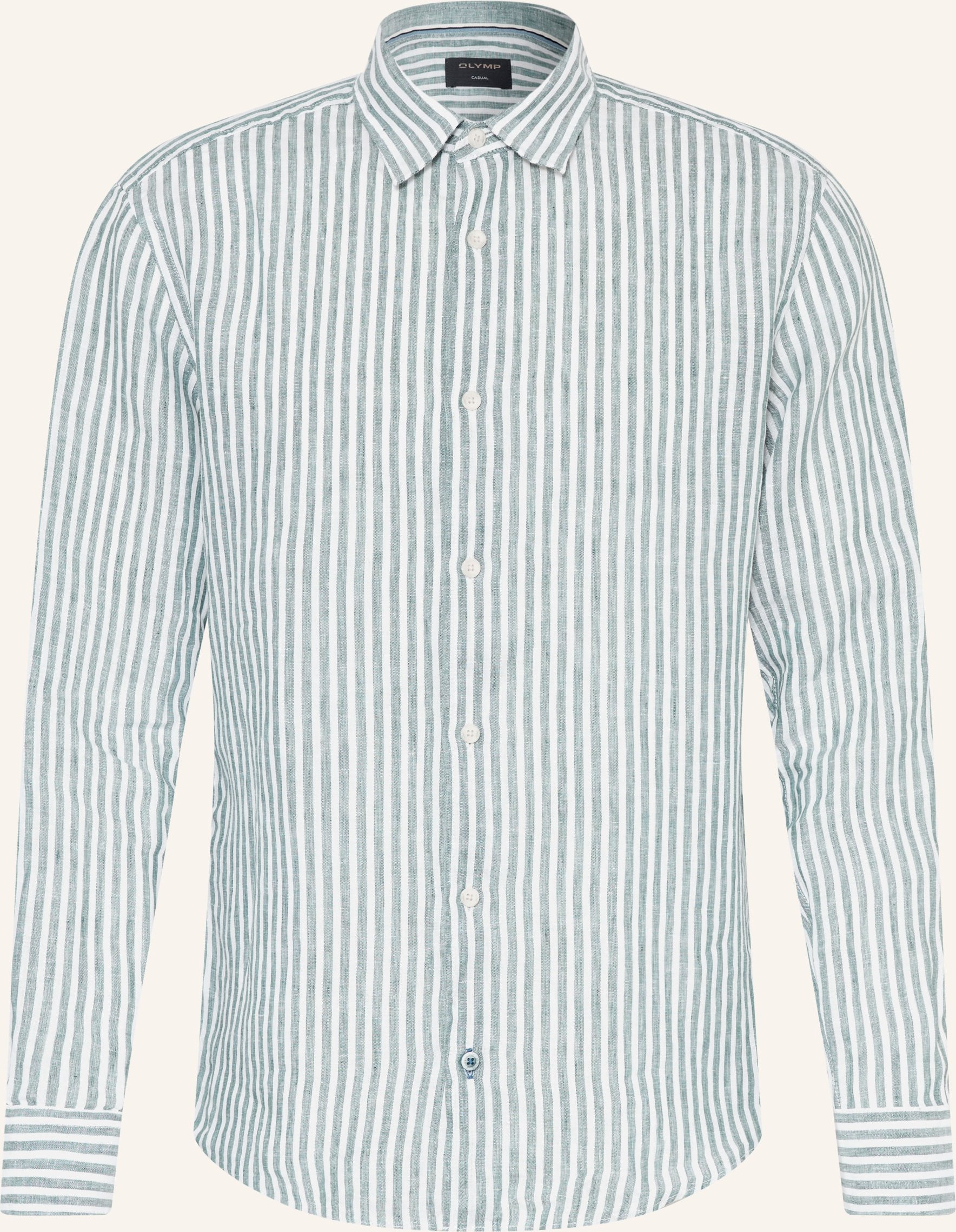Olymp Leinenhemd Casual Modern Fit gruen