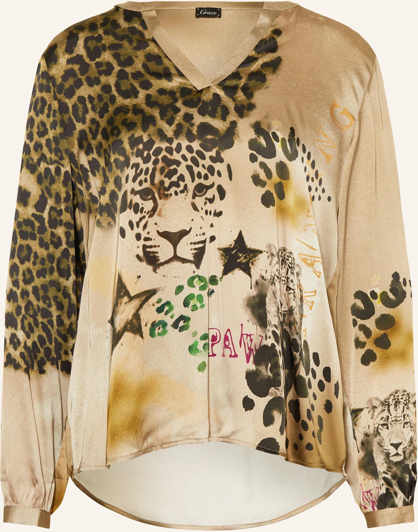 Grace Blusenshirt Aus Satin braun