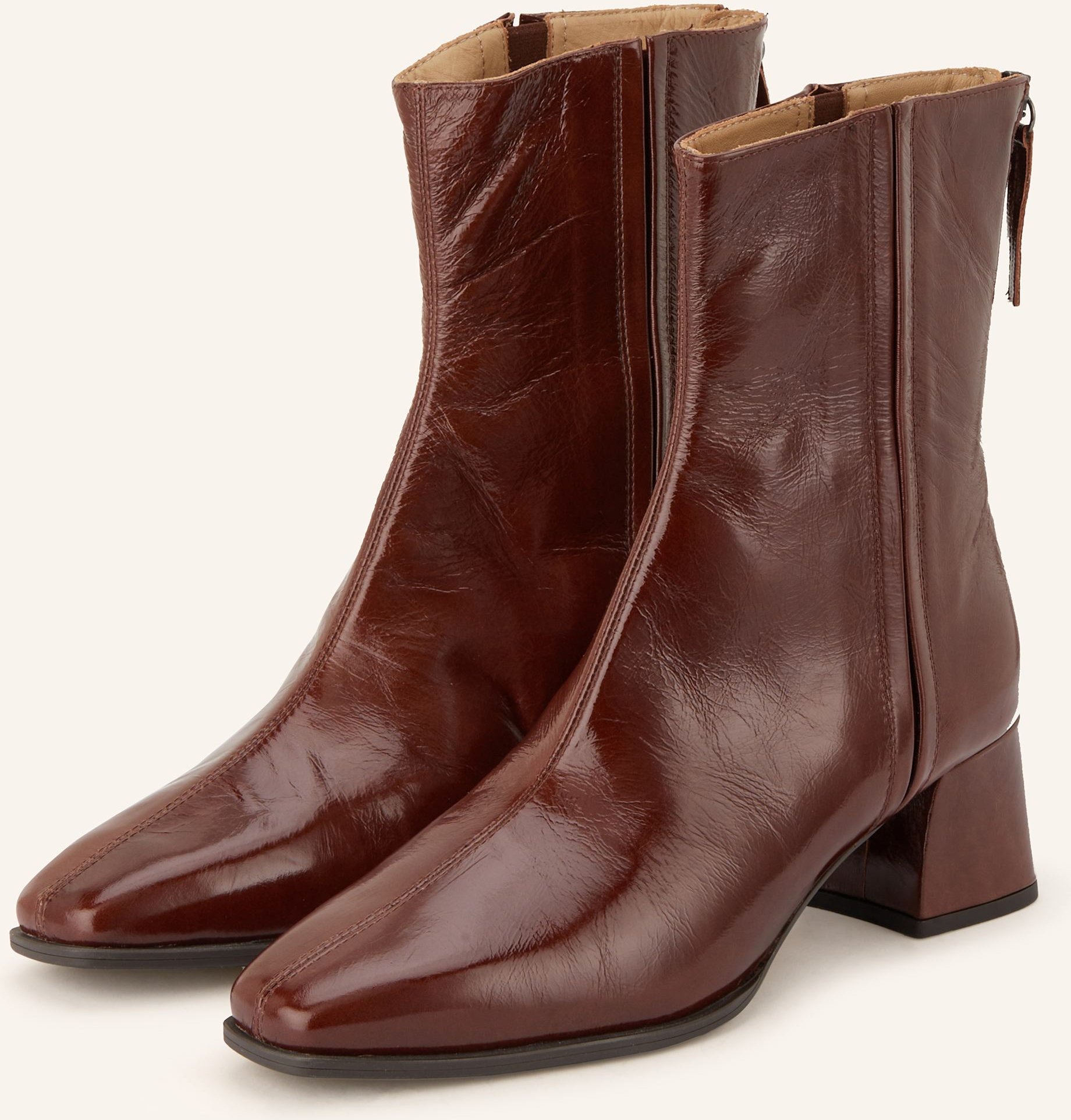 Unisa Lackstiefeletten Lucas braun