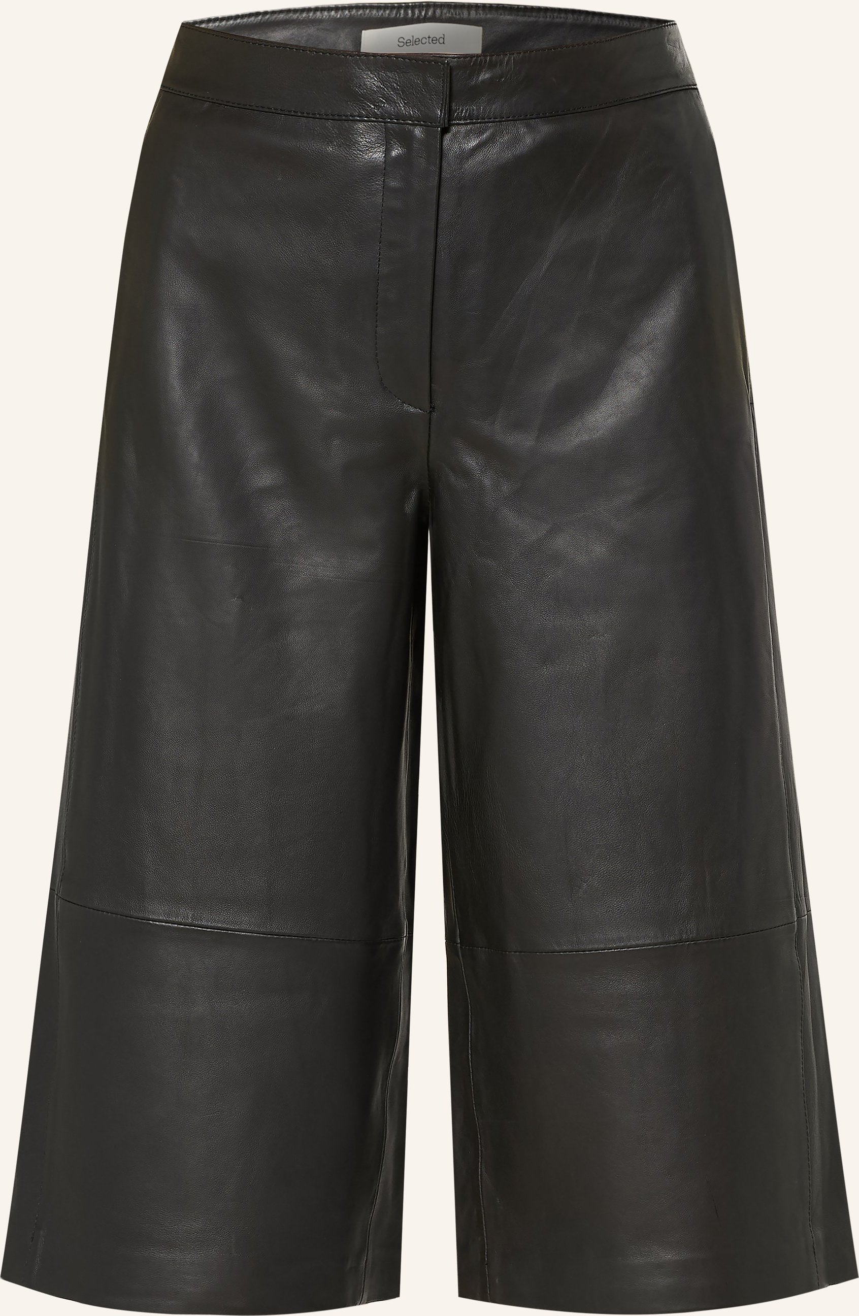 Selected Femme Leder-Bermudas schwarz