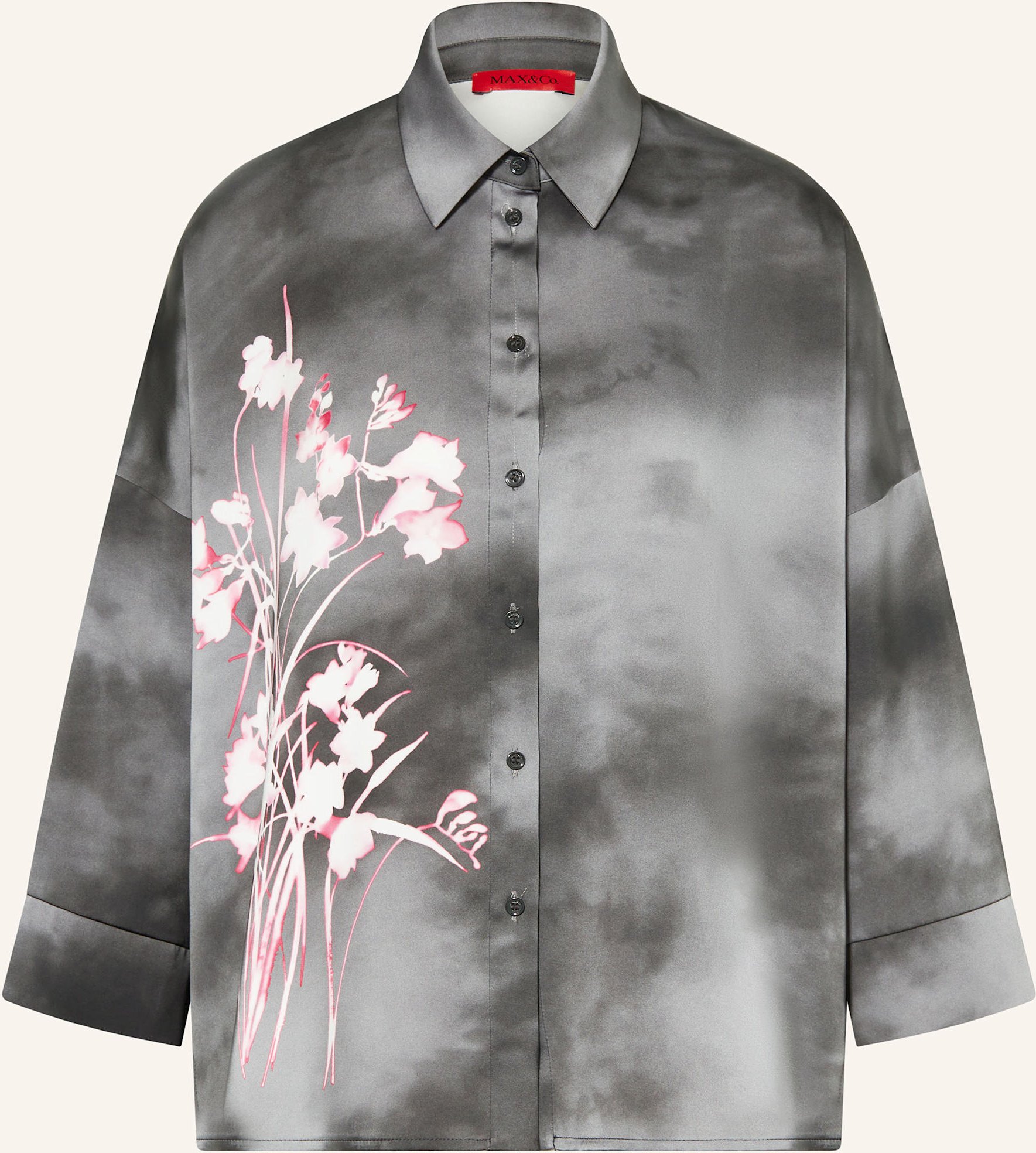 Thumbnail - Max & Co. Satinbluse Sbembo Mit 3/4-Arm grau