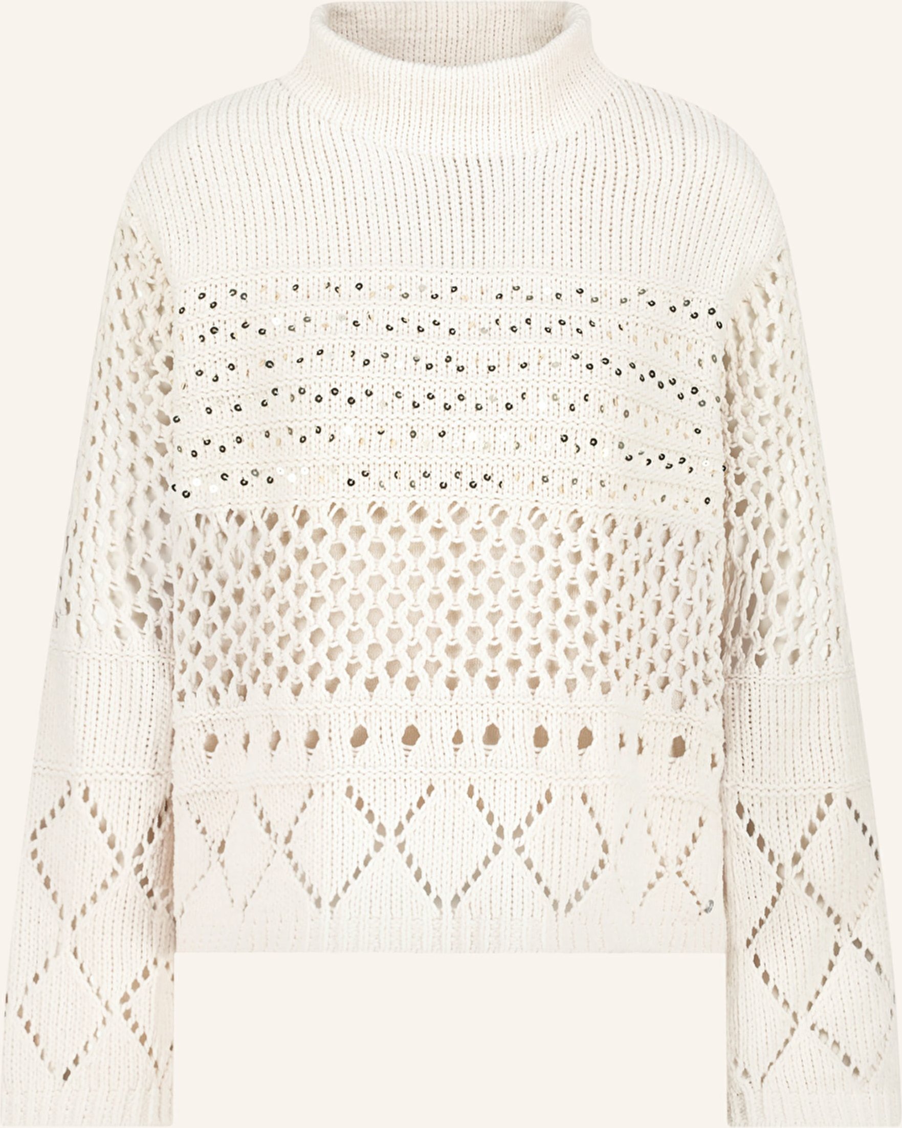 Monari Pullover Mit Pailletten beige