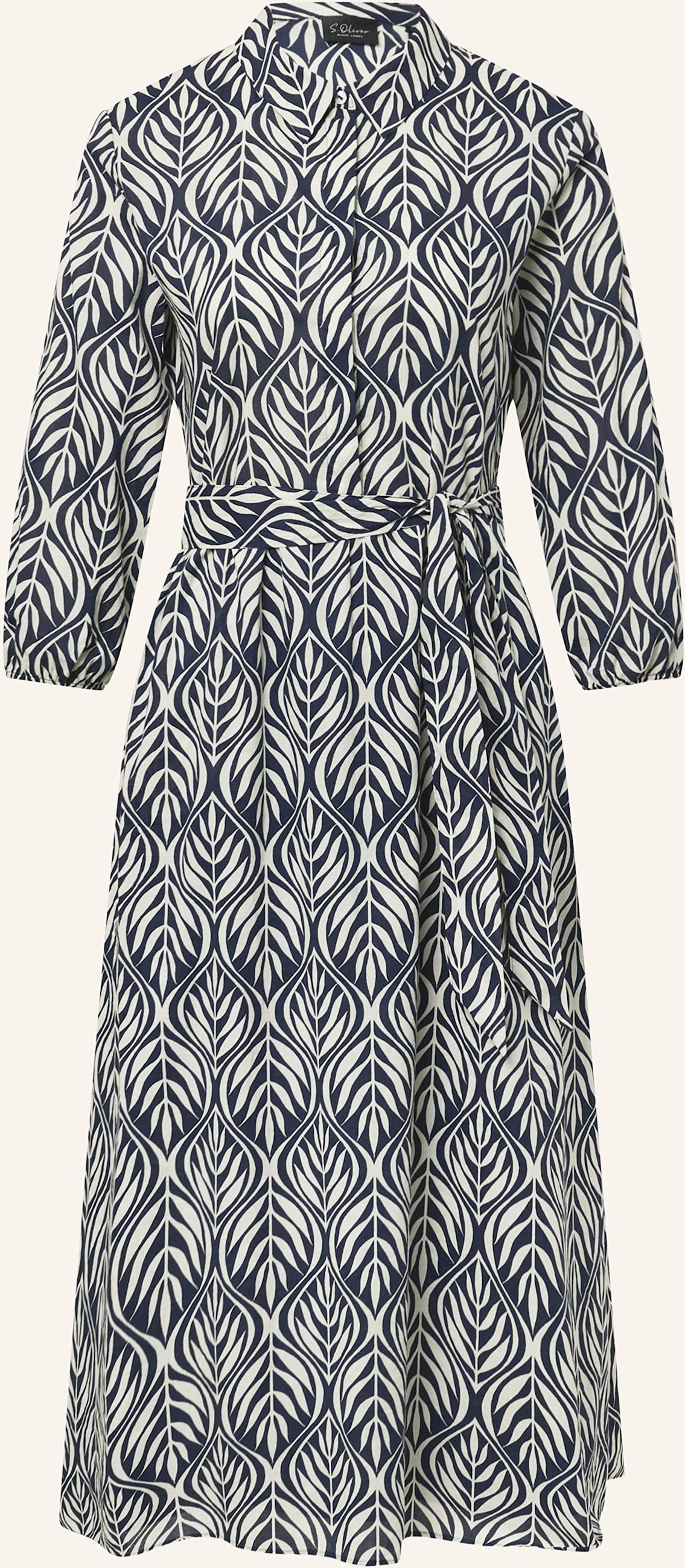 S.Oliver Black Label Hemdblusenkleid Mit 3/4-Arm blau