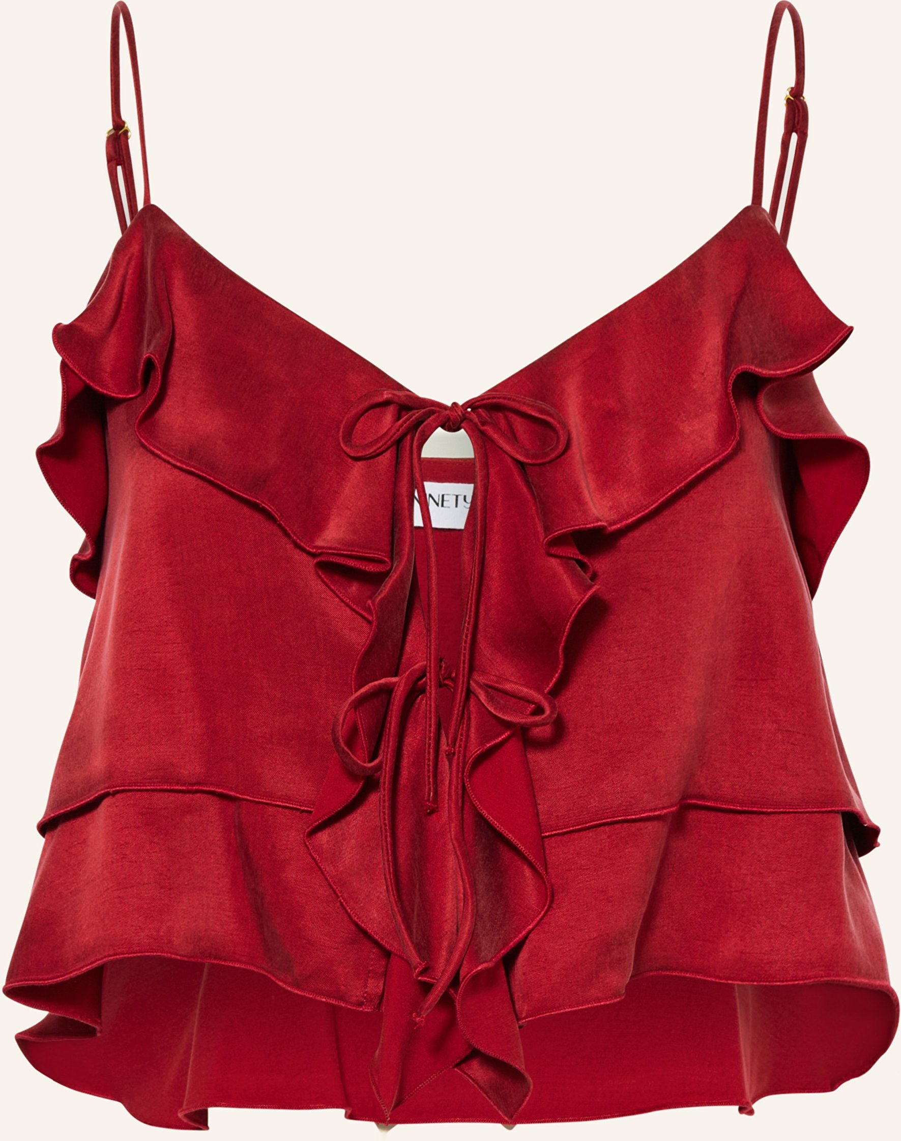 Ninety-9 Cropped-Top Romantic Mit Volants rot