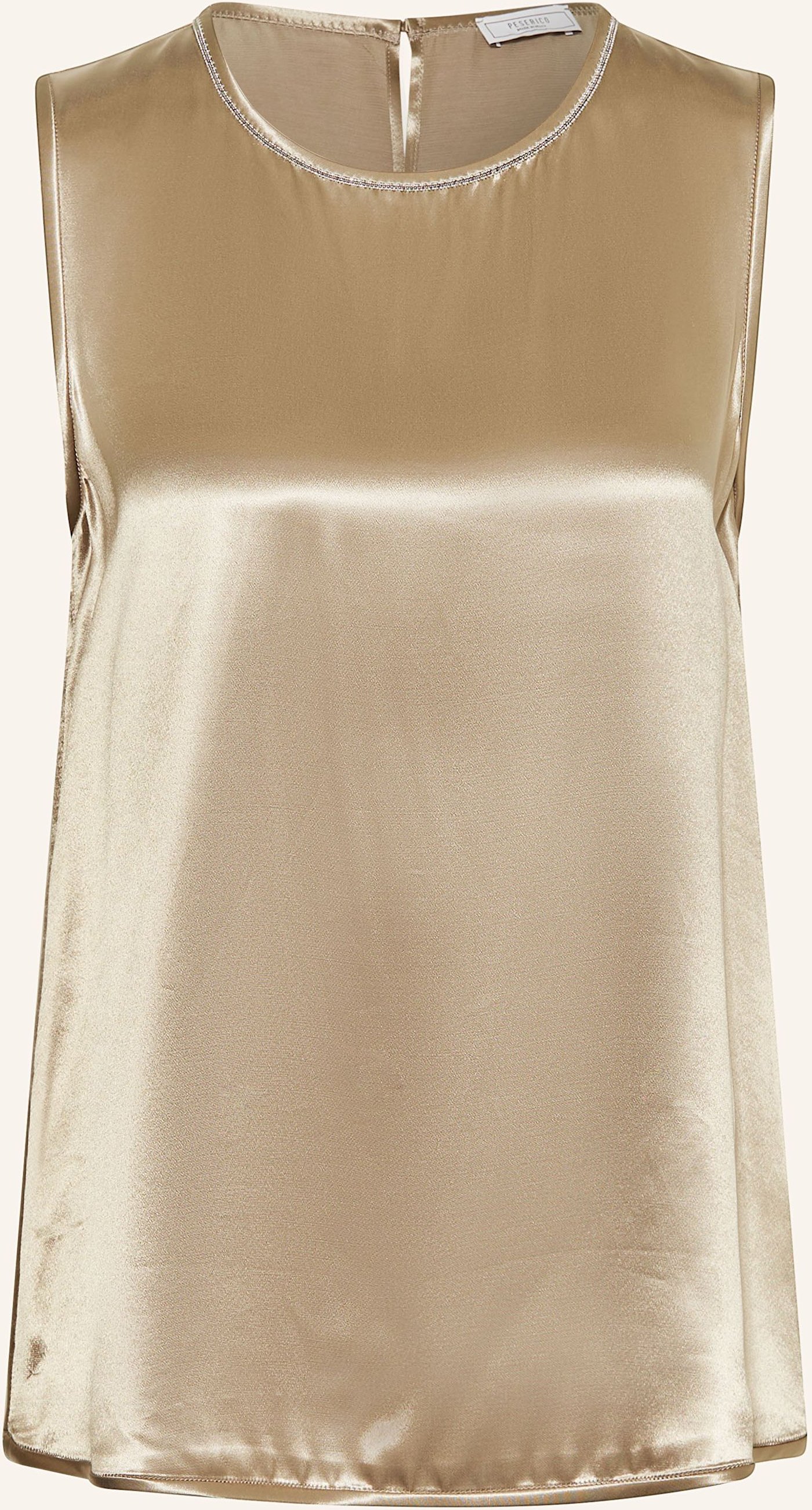 Peserico Satintop Mit Schmucksteinen beige