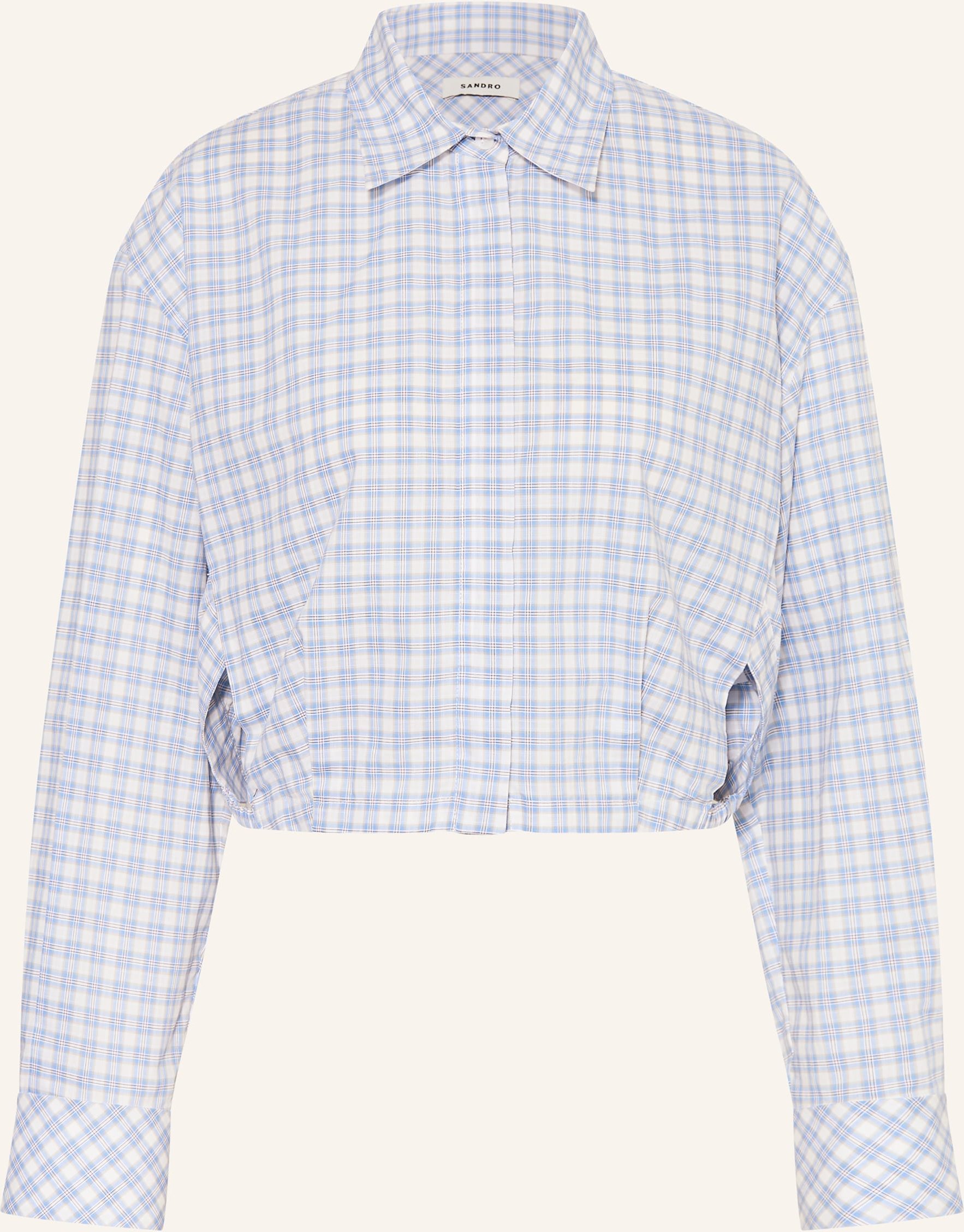 Sandro Cropped-Hemdbluse Mit Cut-Outs blau