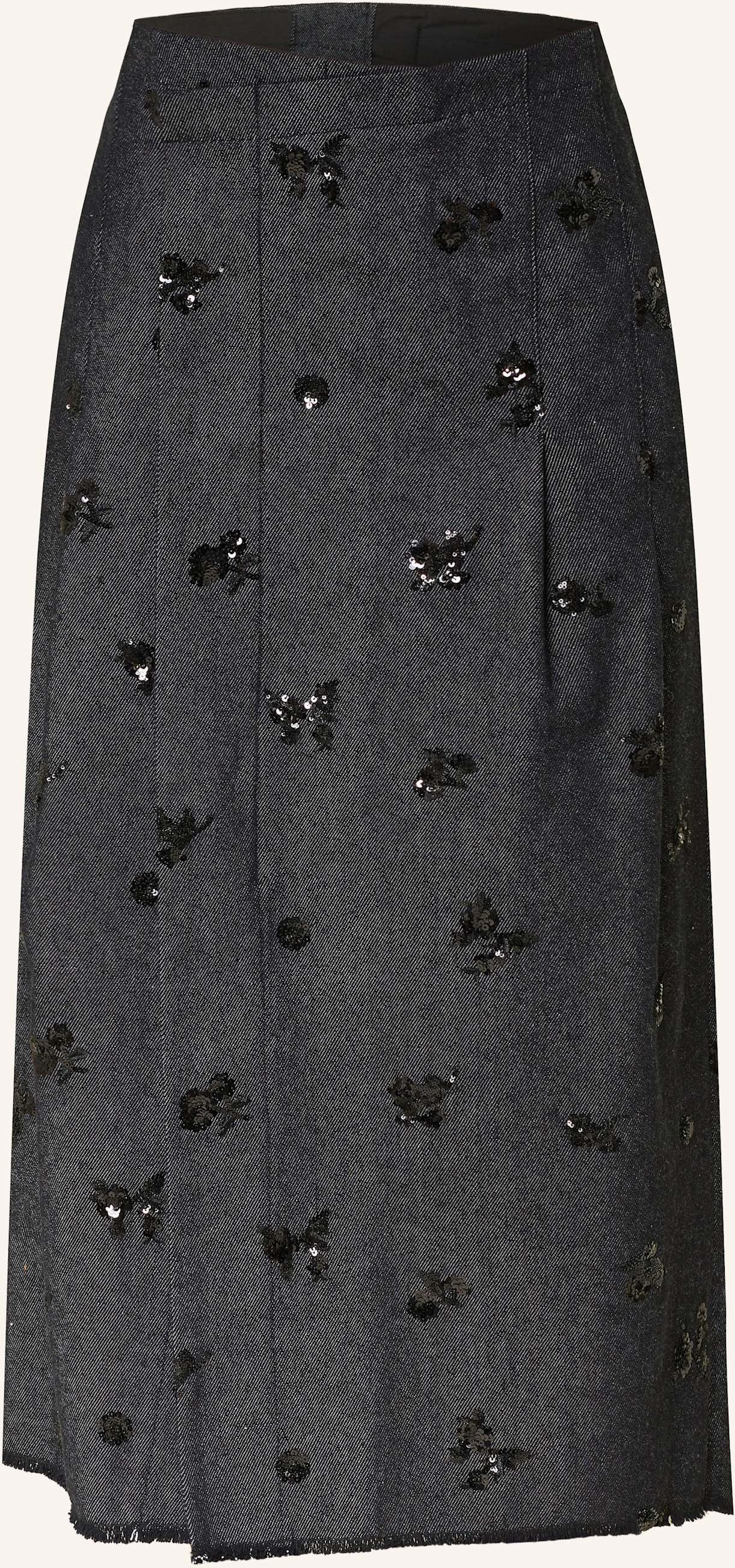 Luisa Cerano Jeansrock In Wickeloptik Mit Pailletten blau