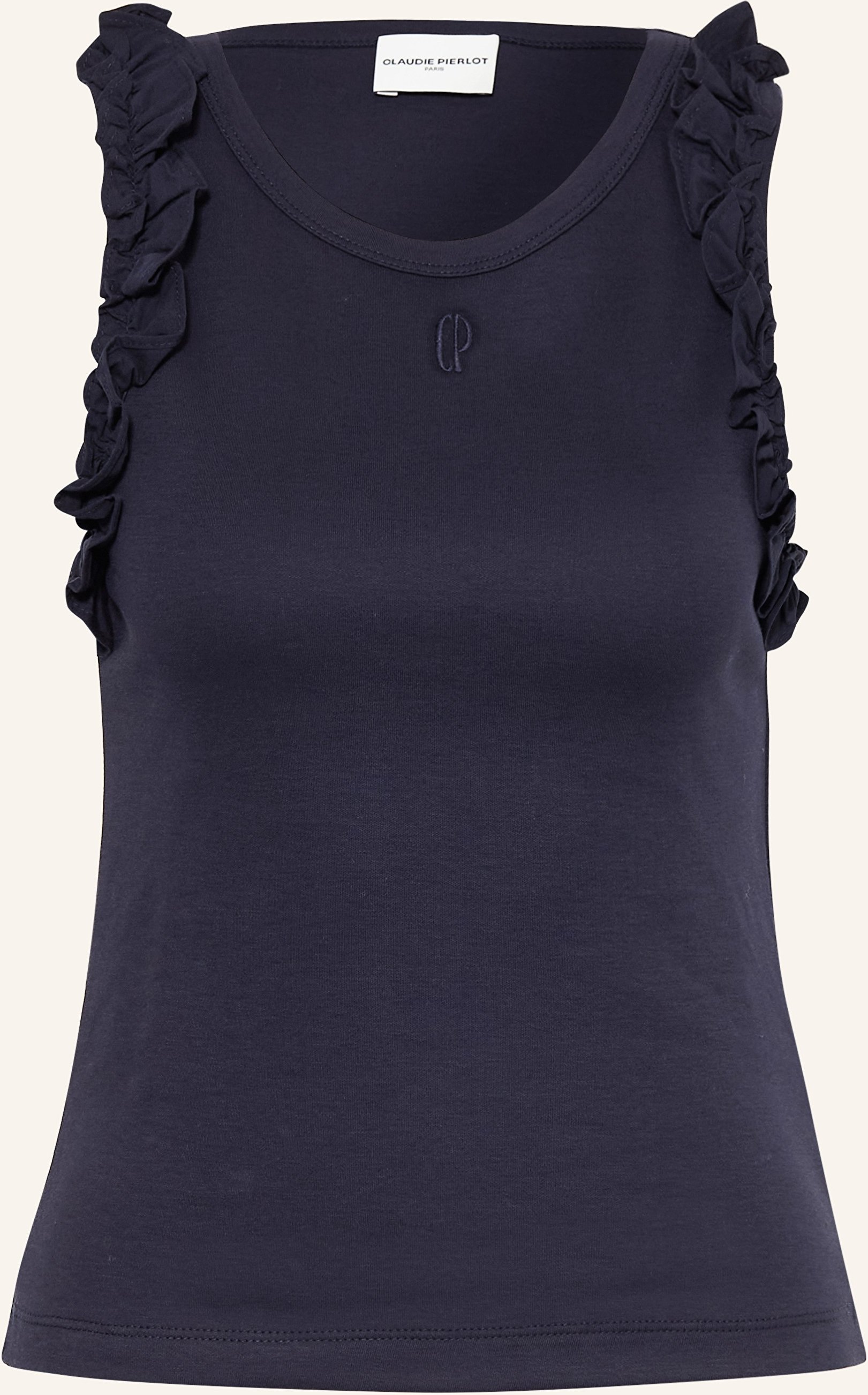 Claudie Pierlot Top Mit Rüschen blau