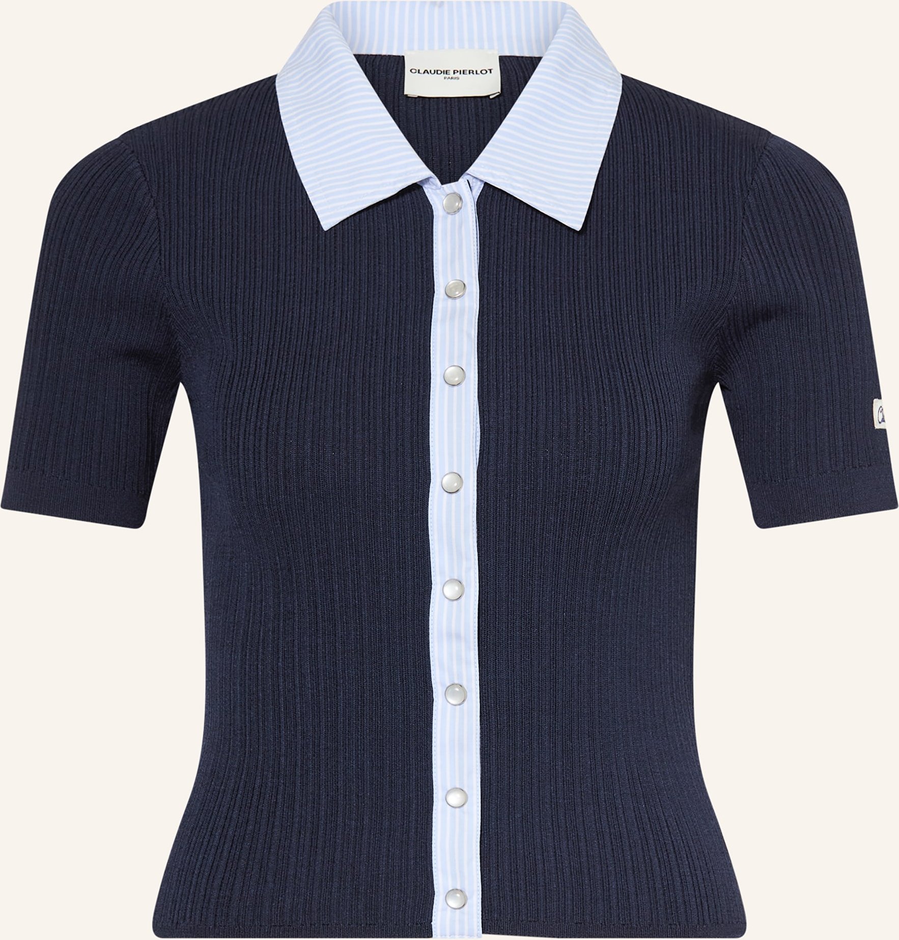 Claudie Pierlot Strickjacke Im Materialmix blau