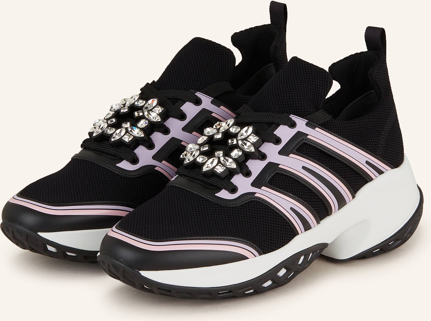 Roger Vivier Sneaker Viv' Run Mit Schmucksteinen schwarz