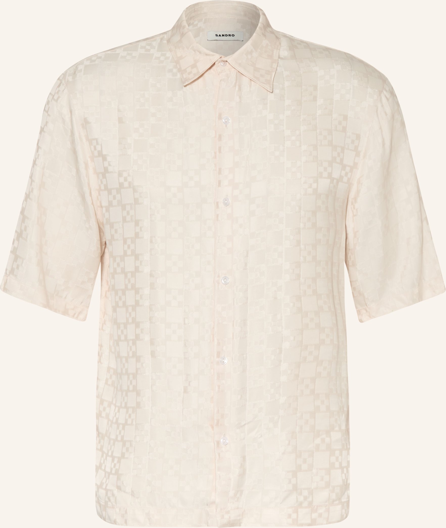 Sandro Kurzarm-Hemd Regular Fit Aus Jacquard weiss