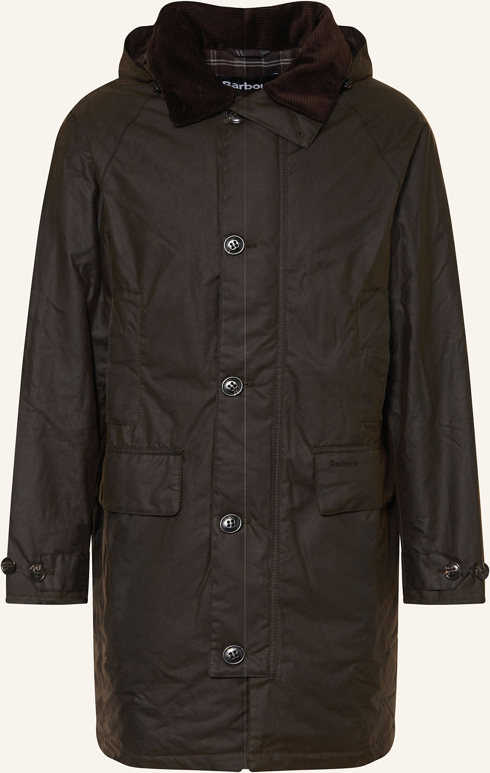Thumbnail - Barbour Parka Beaudale Wax Mit Abnehmbarer Kapuze braun