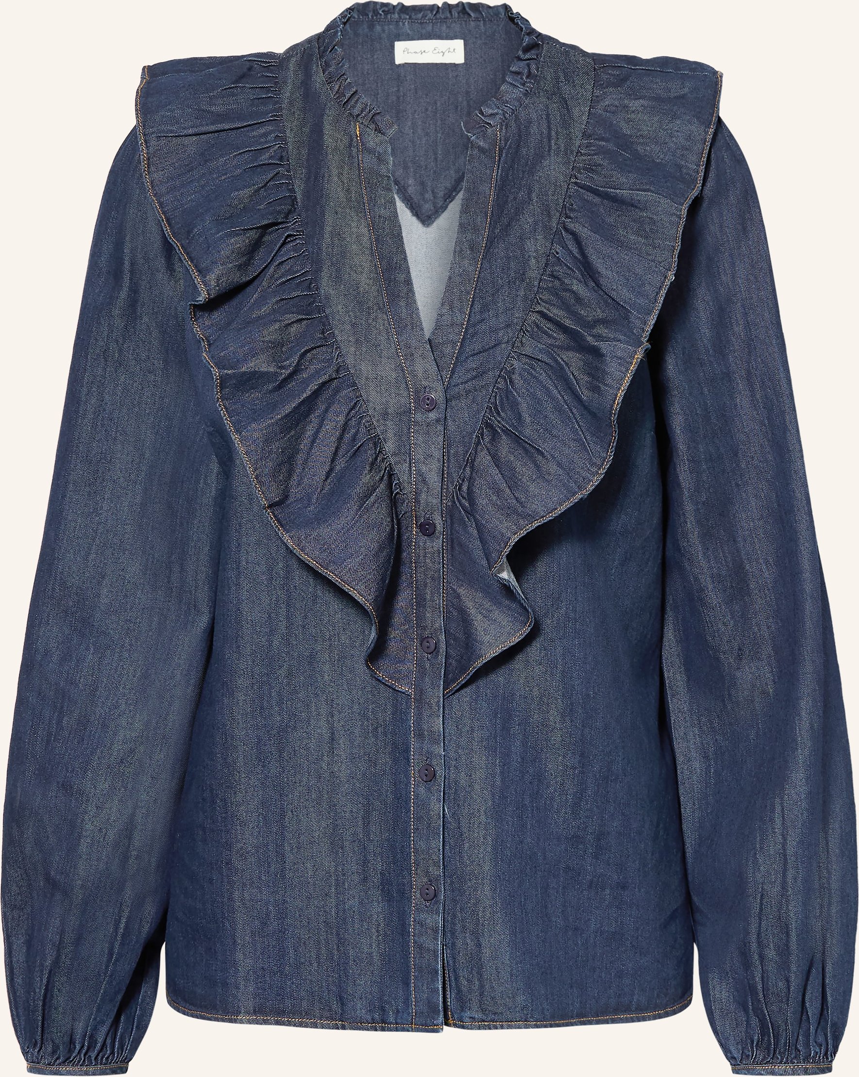 Phase Eight Jeansbluse Alexia Mit Volants blau